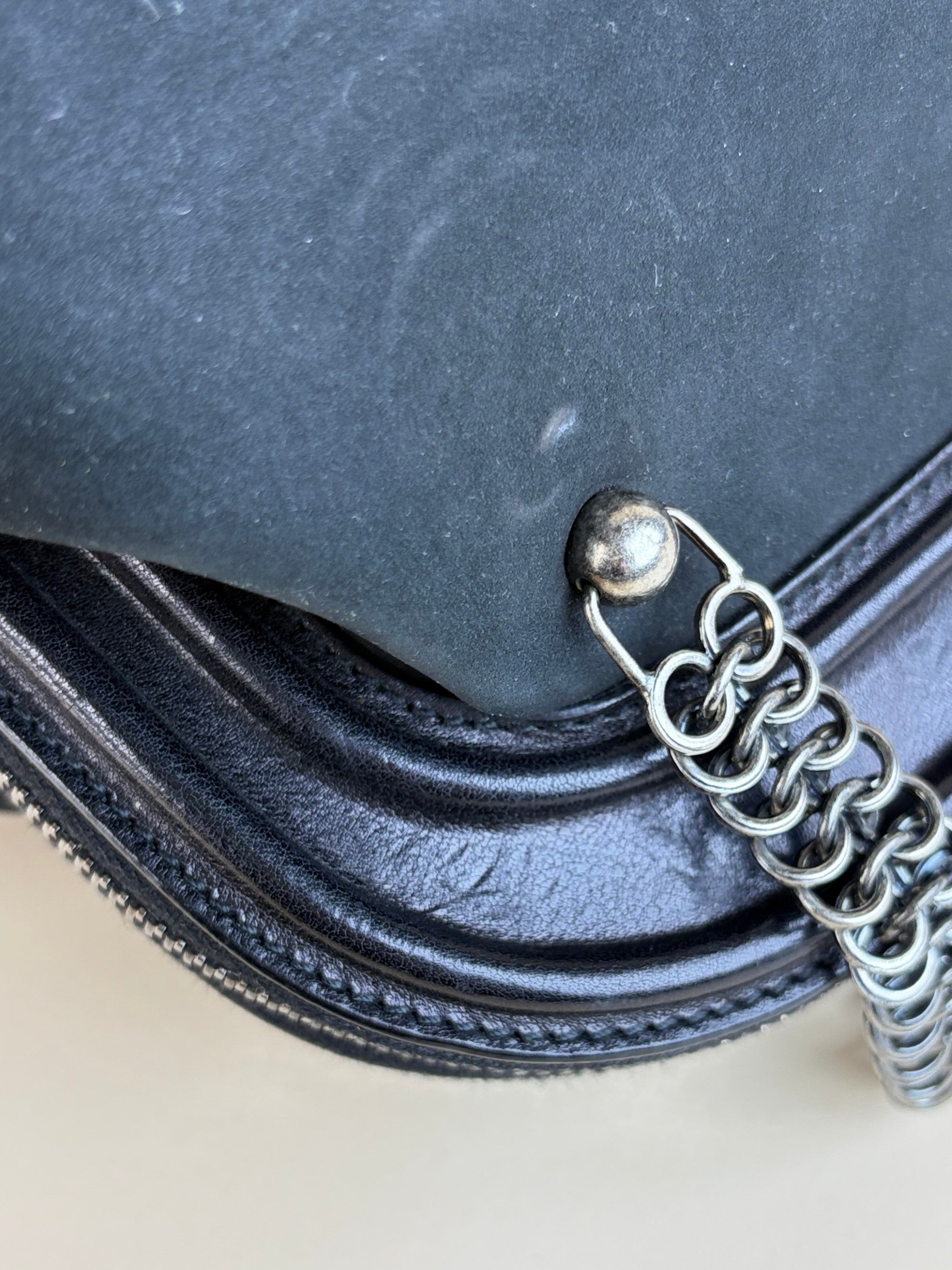 Christian Dior black Nubuck jeame frame bag