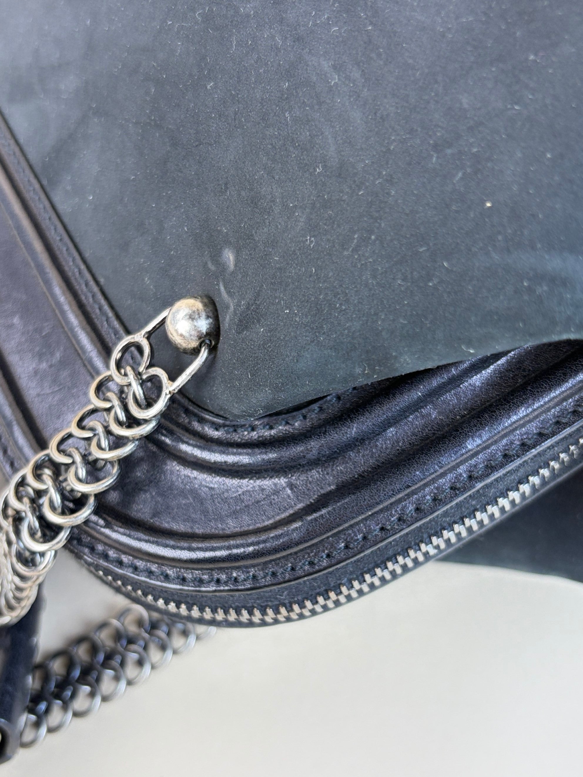 Christian Dior black Nubuck jeame frame bag