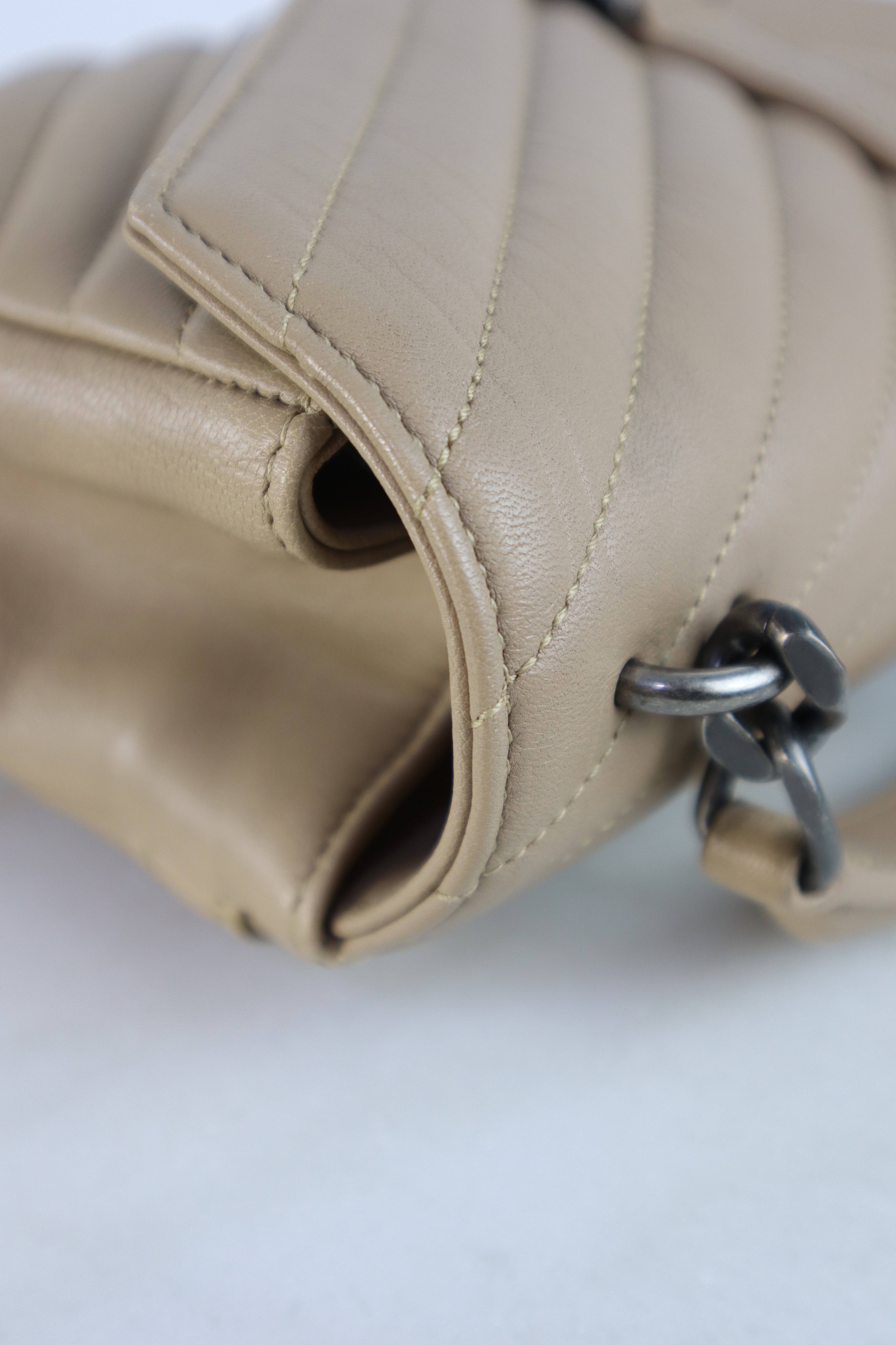 YSL Beige Matelasse Chevron Collage Medium Bag