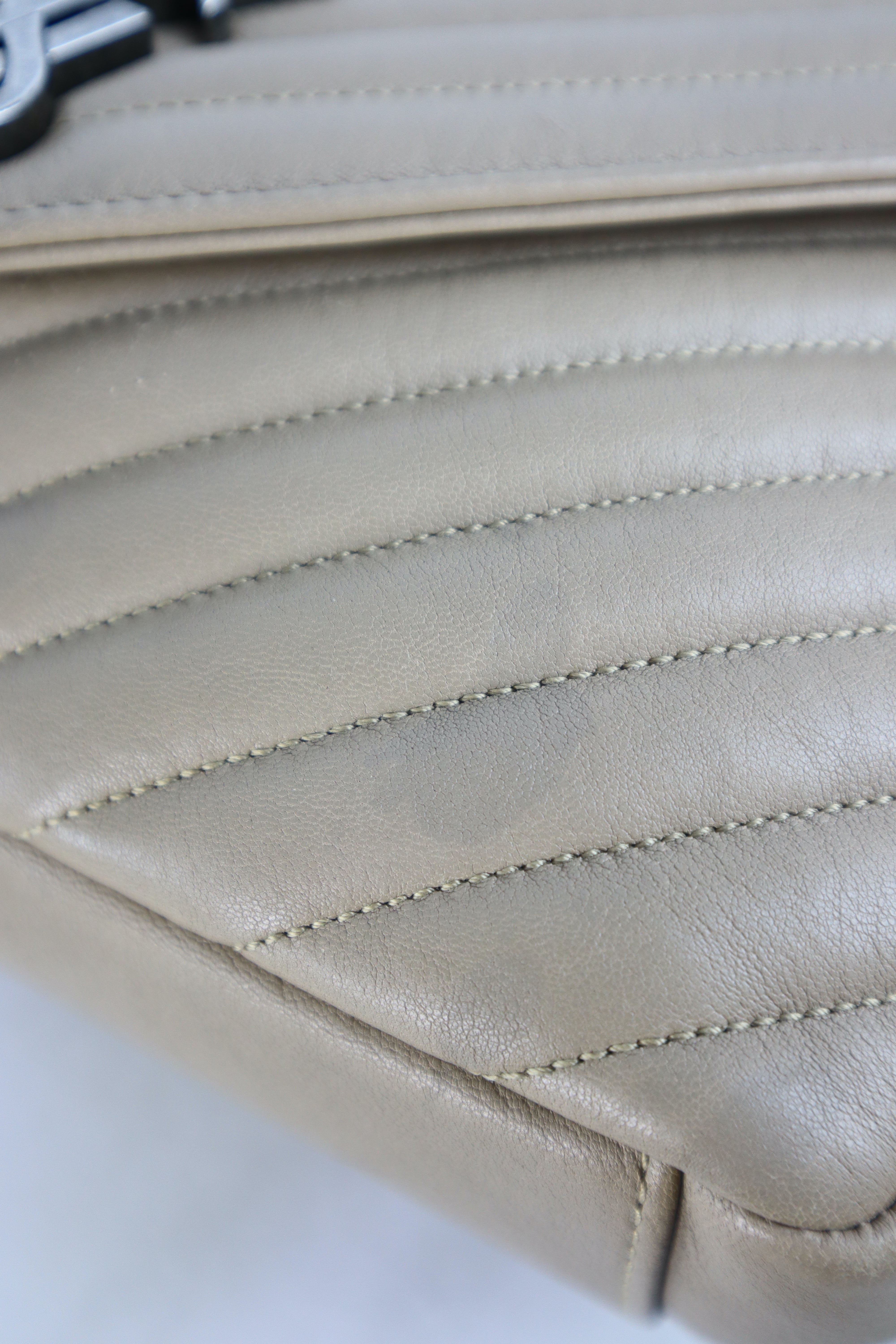 YSL Beige Matelasse Chevron Collage Medium Bag
