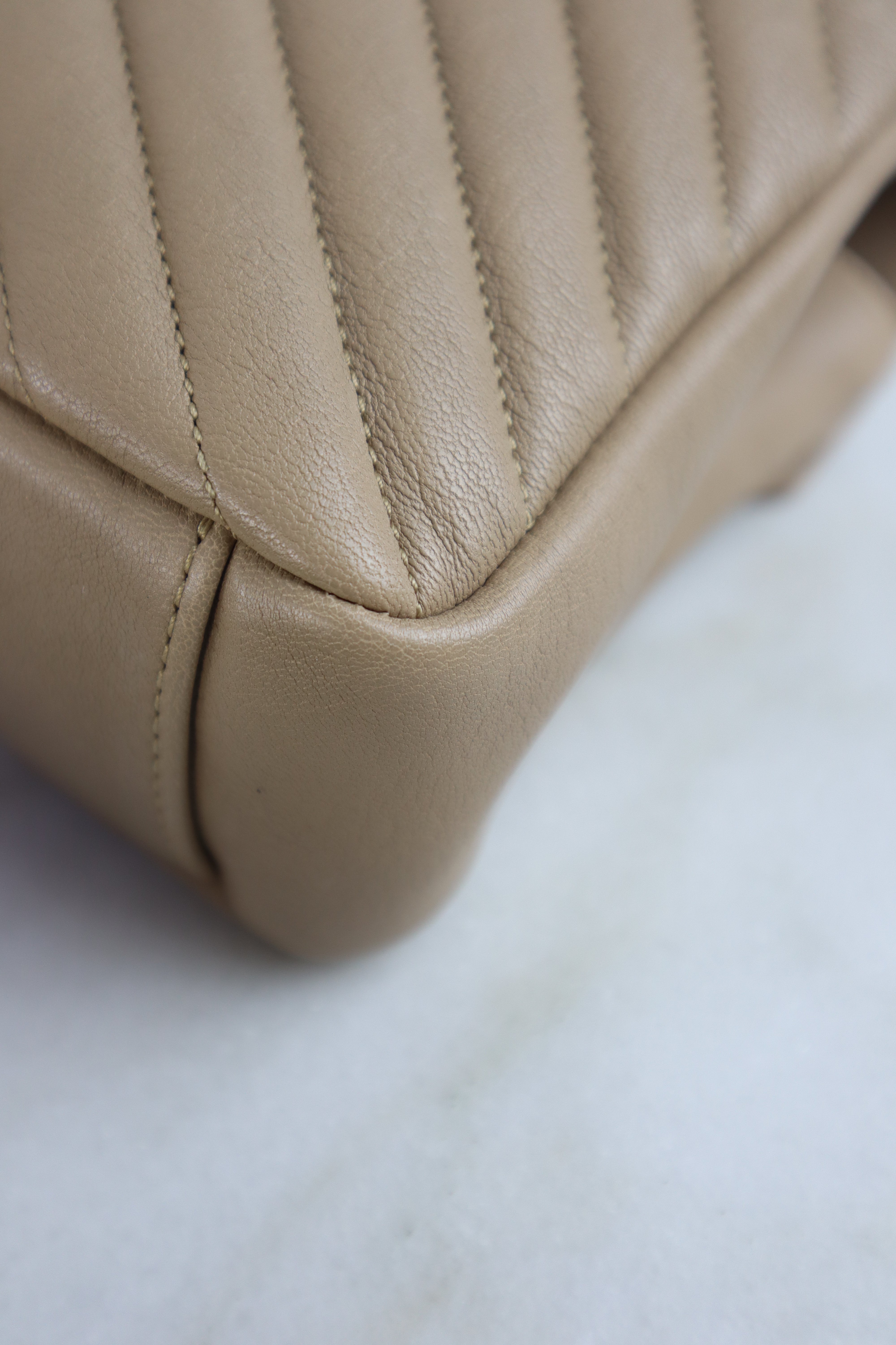 YSL Beige Matelasse Chevron Collage Medium Bag