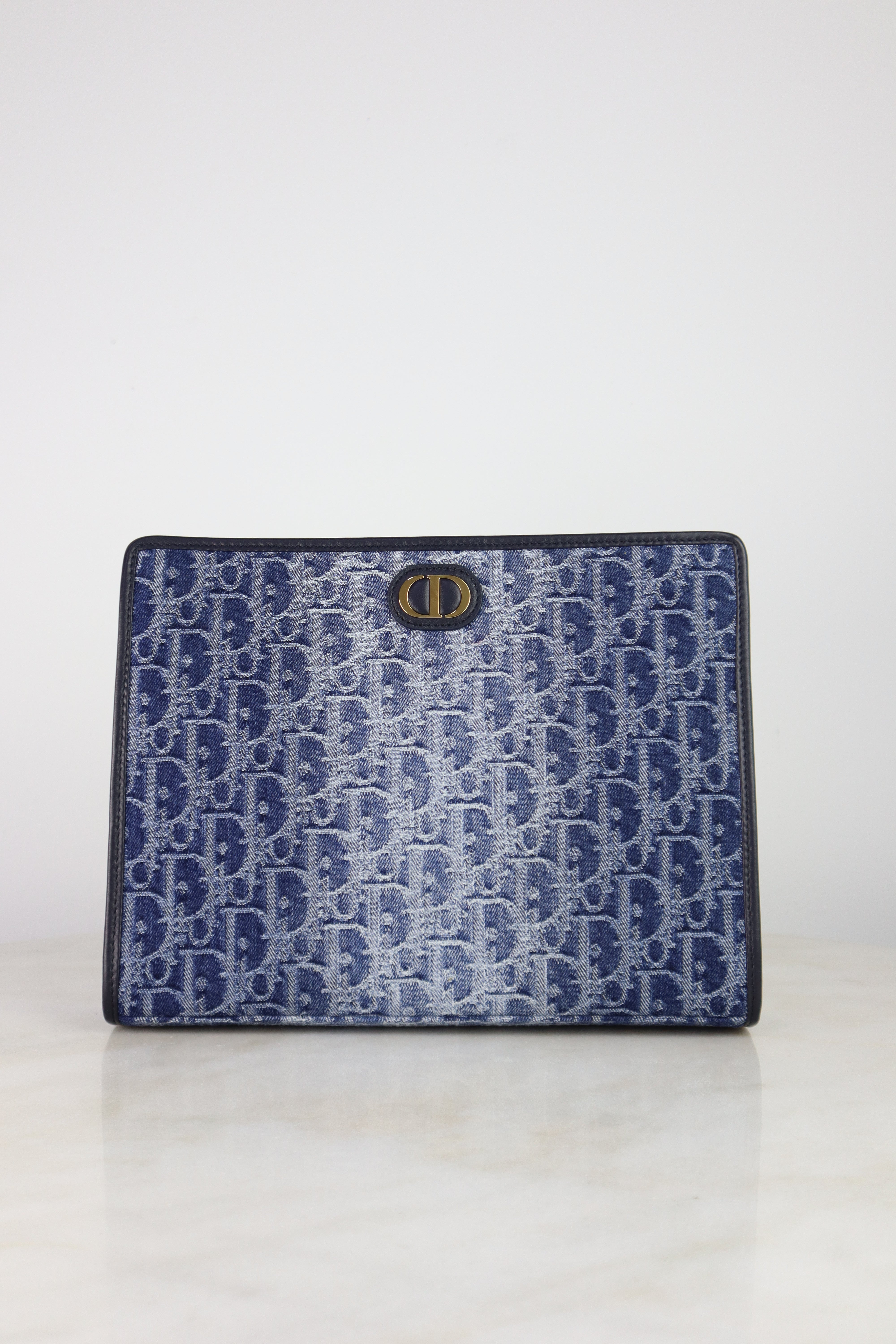 Christian Dior Blue Denim 3D Dea Montaigne Pouch