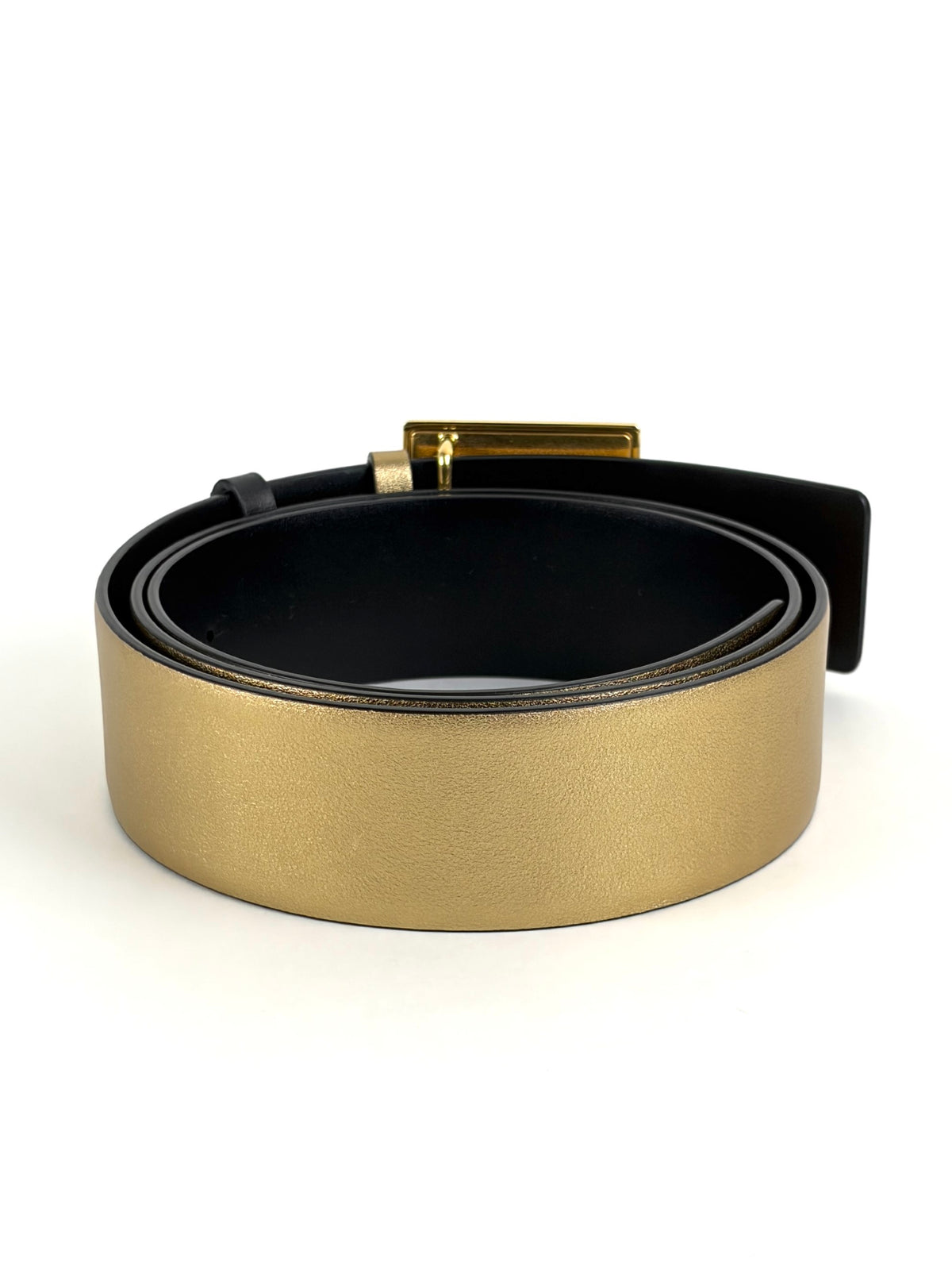 Valentino glossy calfskin one stud reversible belt 40 mm