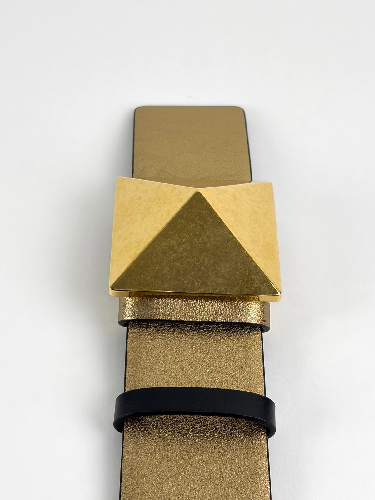 Valentino glossy calfskin one stud reversible belt 40 mm