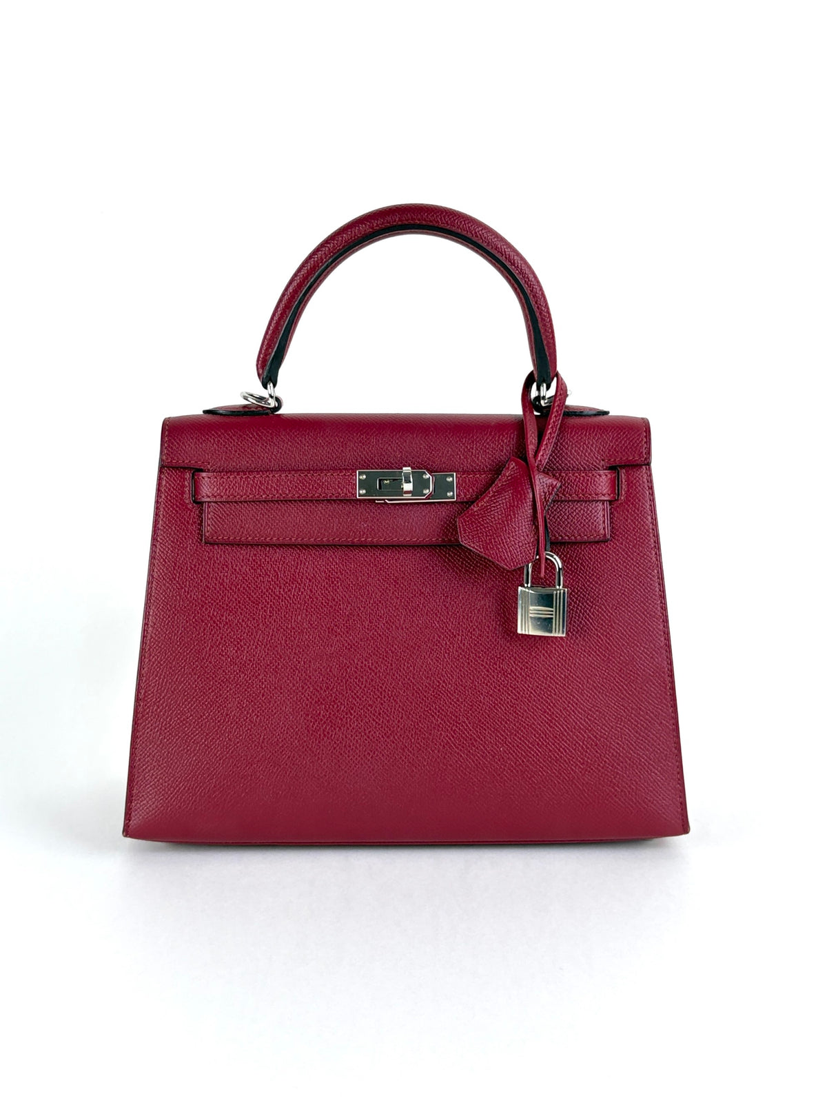 HERMES Kelly Sellier 25 epsom rouge grenat
