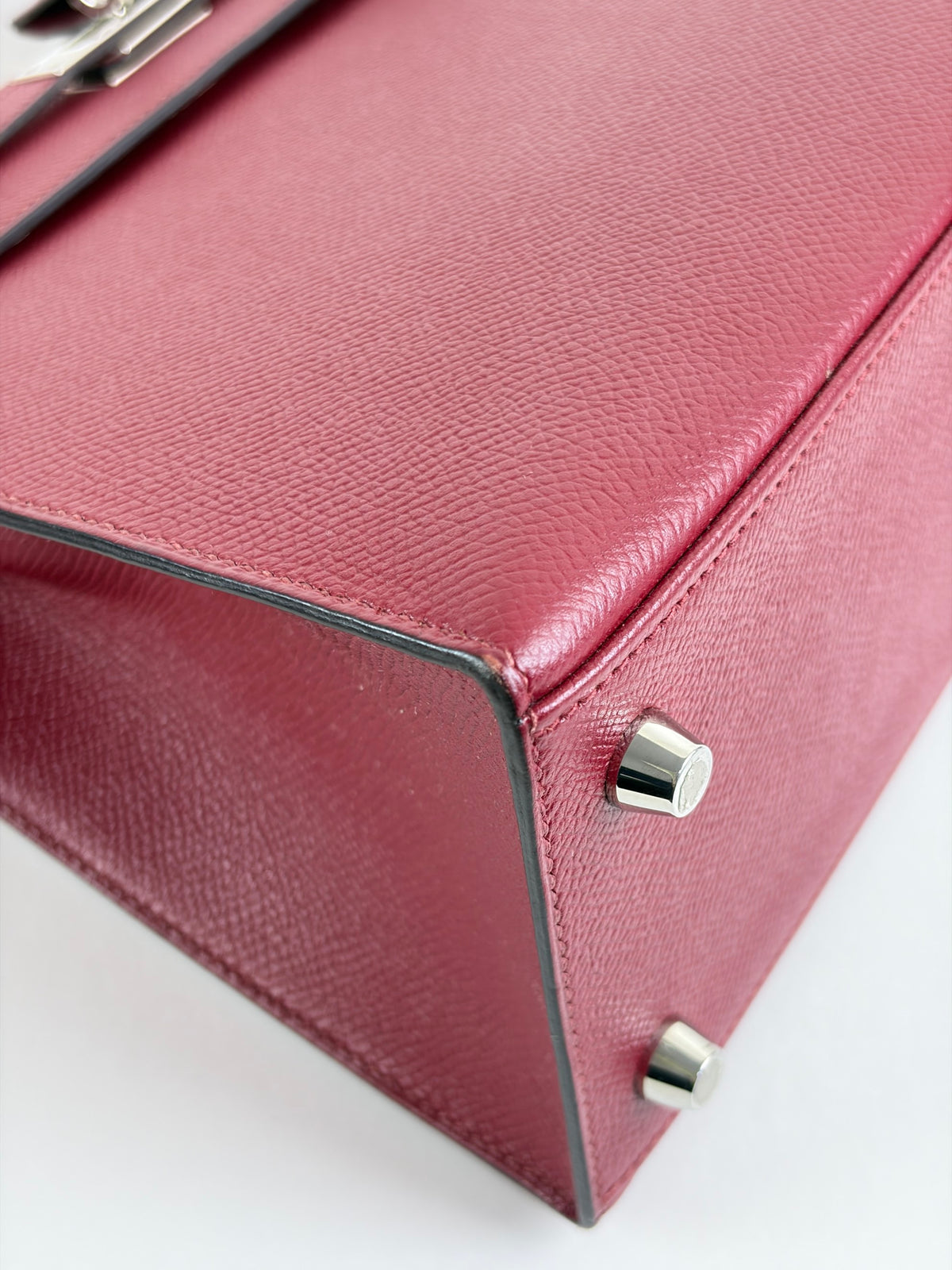 HERMES Kelly Sellier 25 epsom rouge grenat