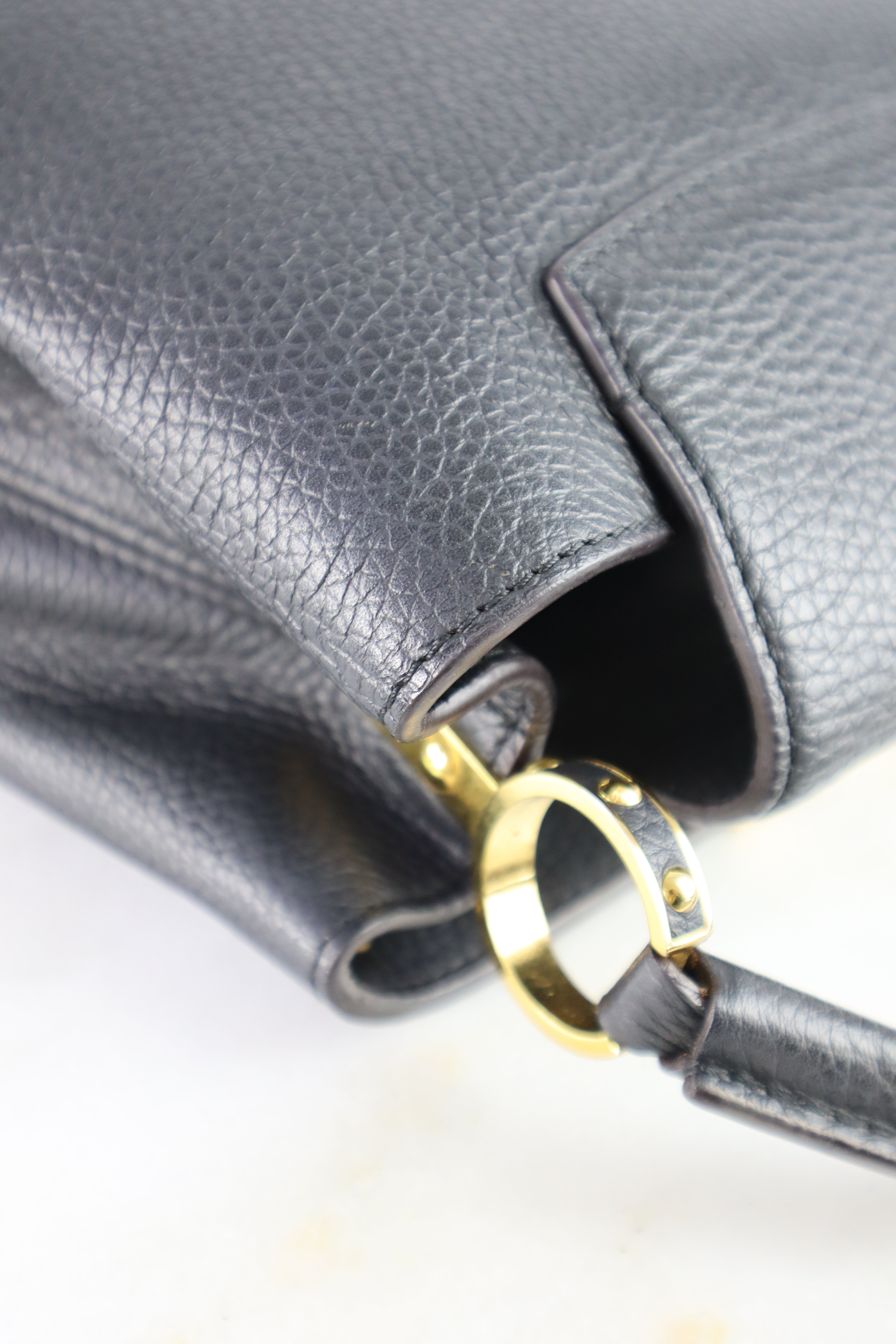 Louis Vuitton Black BB Capucines Handbag