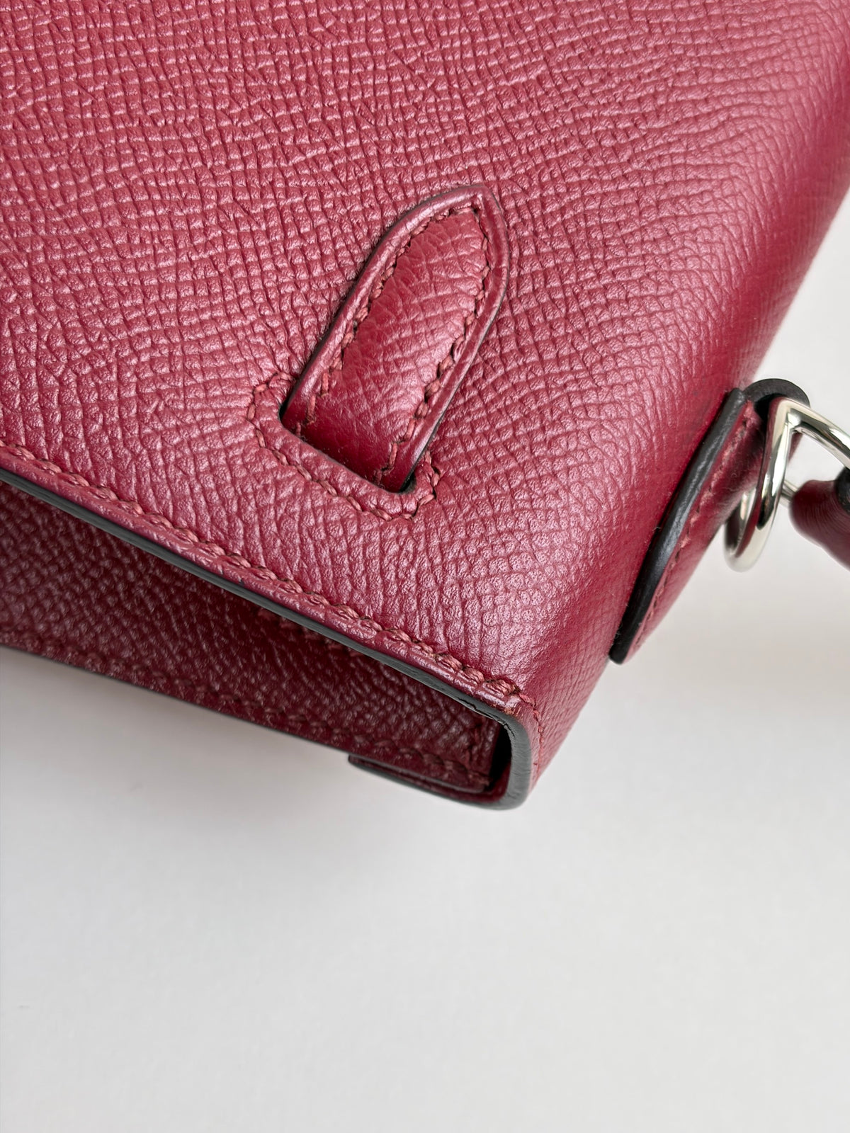 HERMES Kelly Sellier 25 epsom rouge grenat