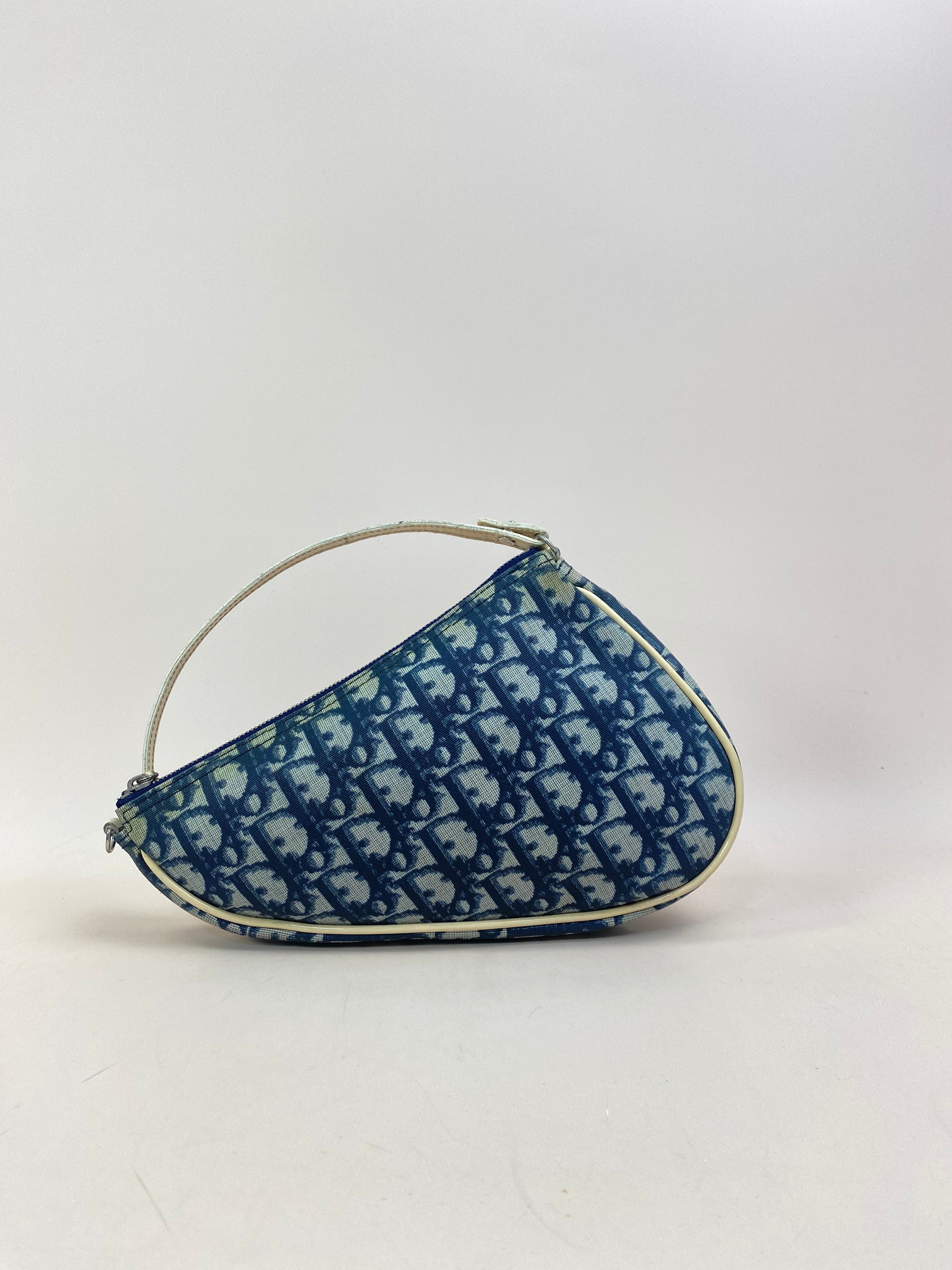 Christian Dior Navy Blue Mini Saddle Oblique Bag