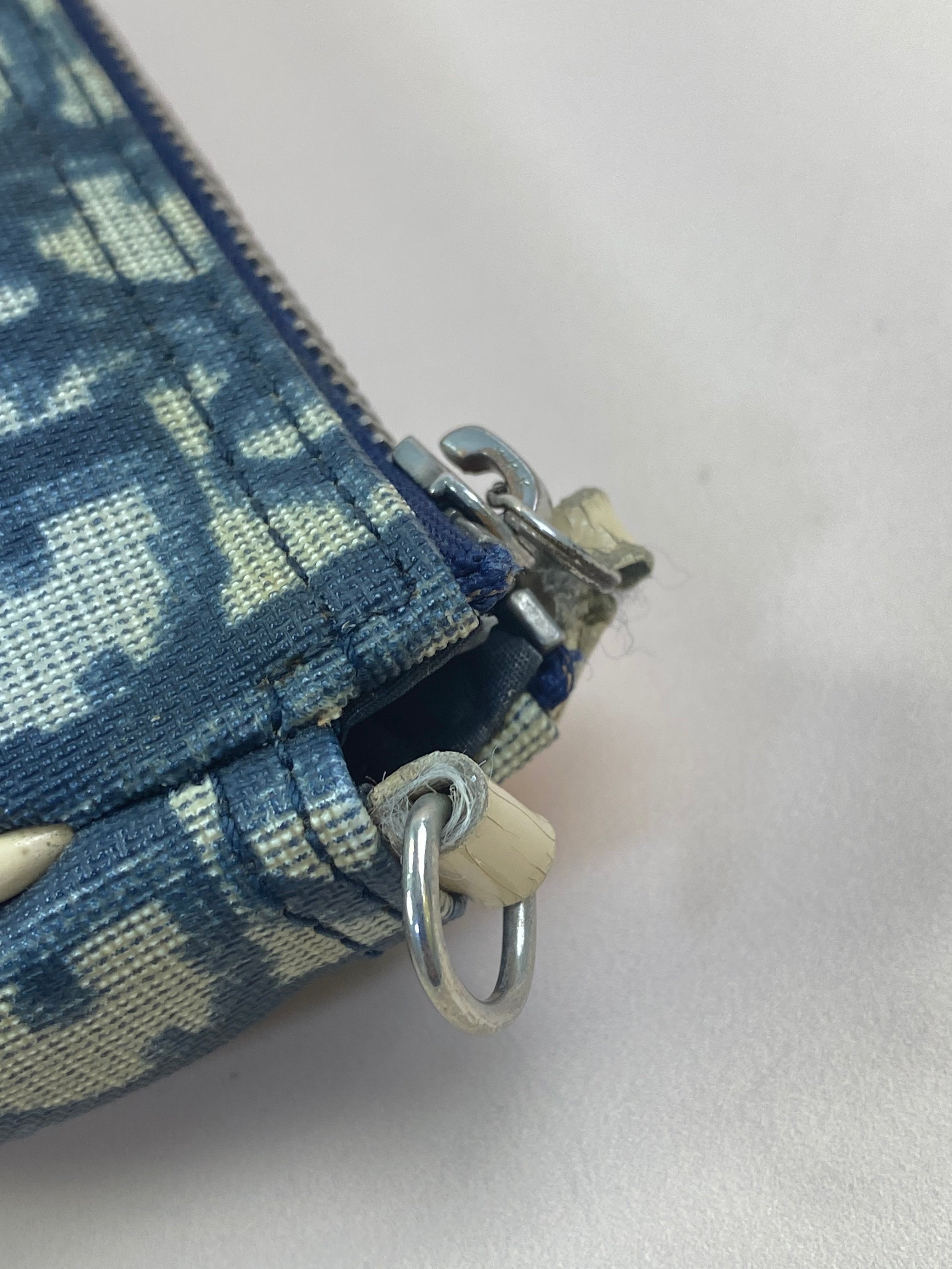 Christian Dior Navy Blue Mini Saddle Oblique Bag