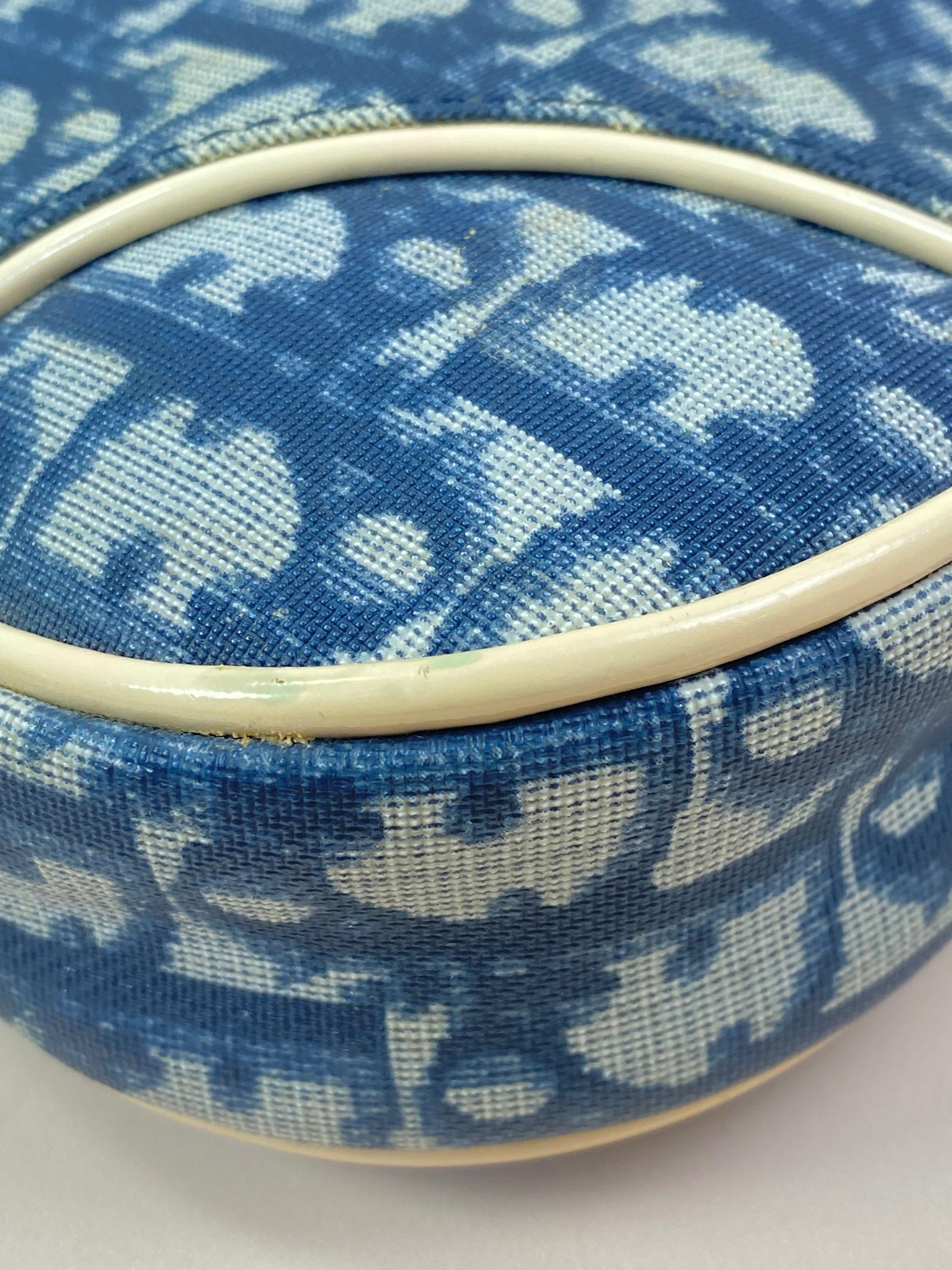 Christian Dior Navy Blue Mini Saddle Oblique Bag