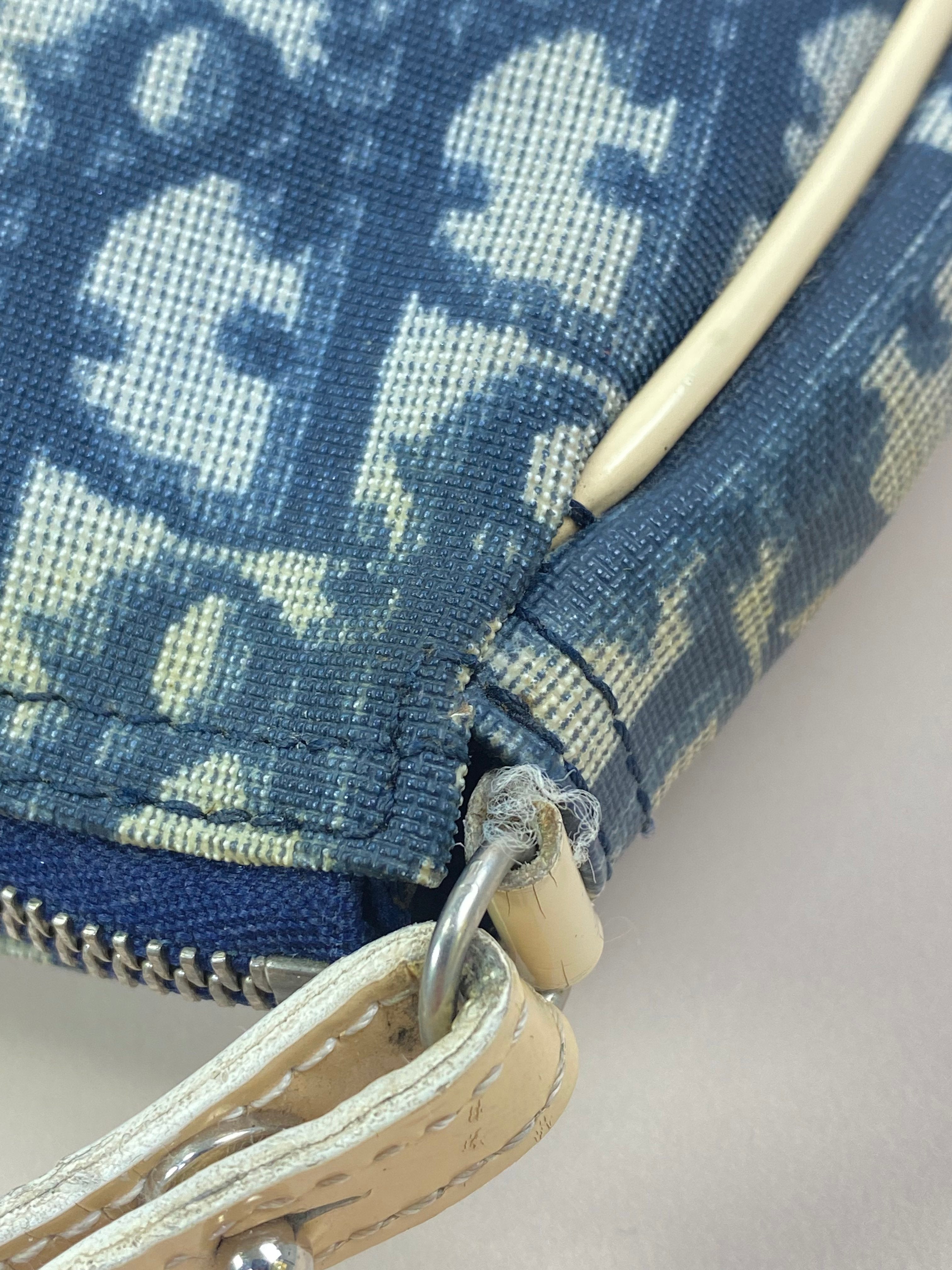 Christian Dior Navy Blue Mini Saddle Oblique Bag