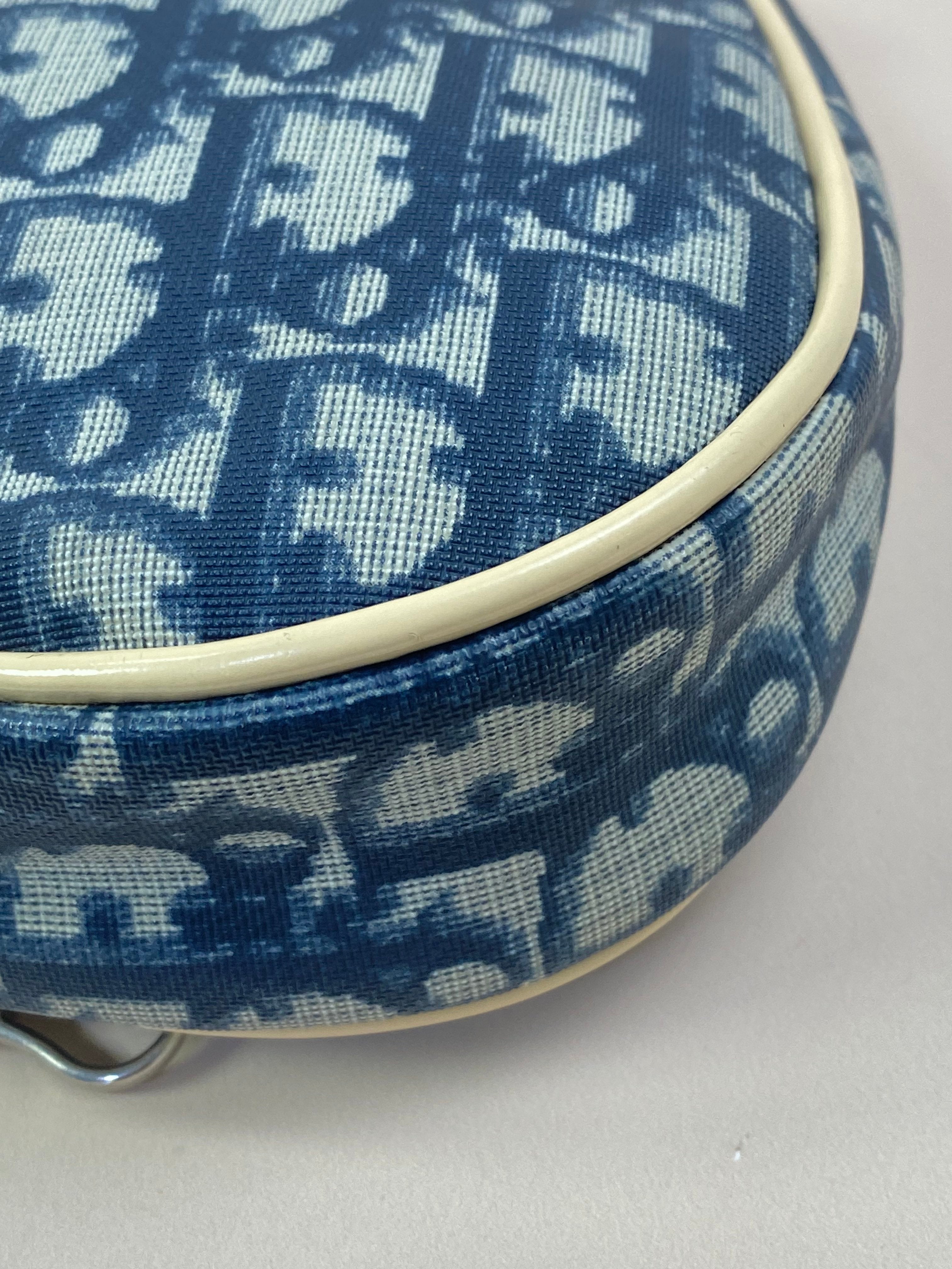 Christian Dior Navy Blue Mini Saddle Oblique Bag