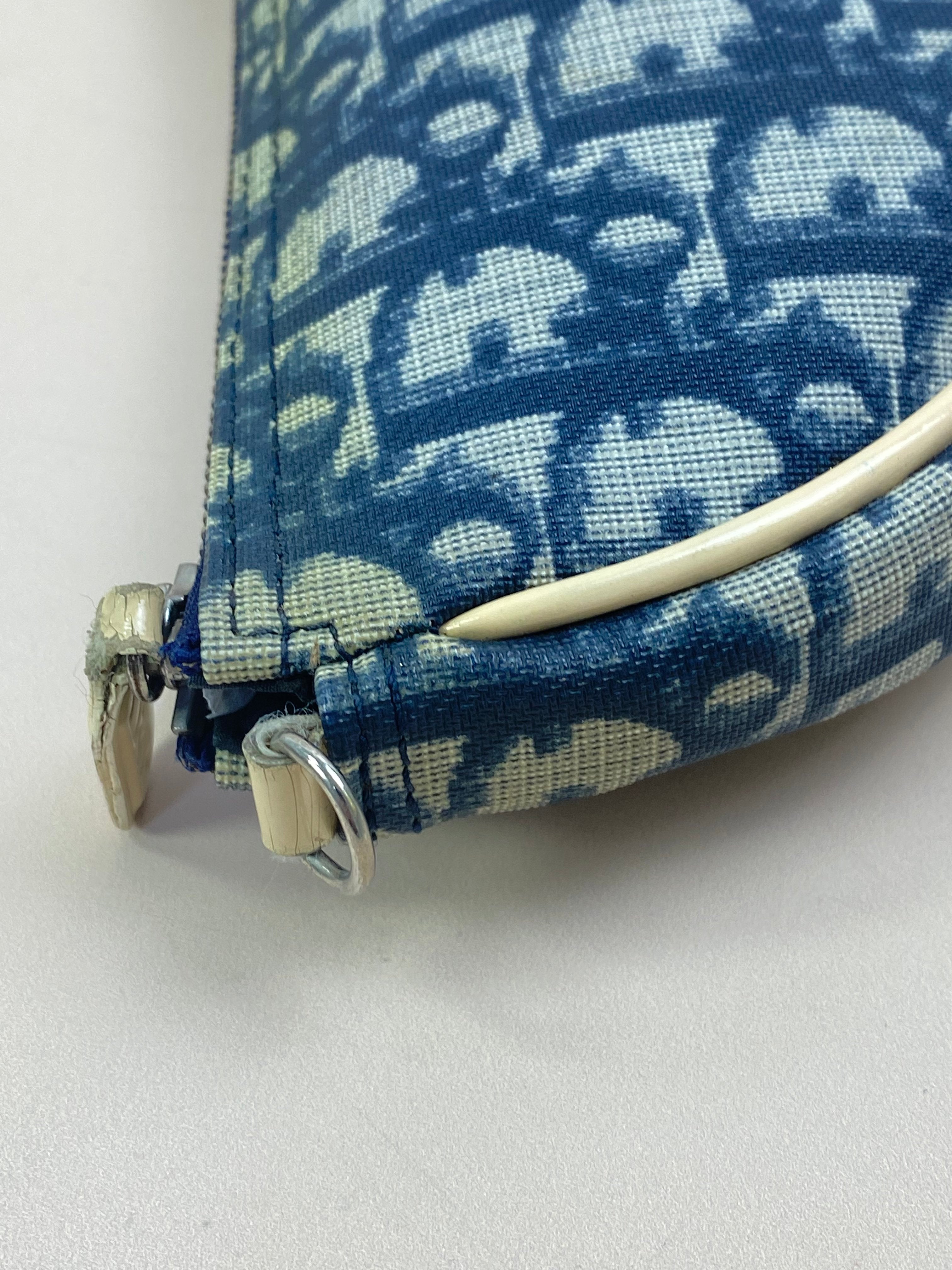 Christian Dior Navy Blue Mini Saddle Oblique Bag