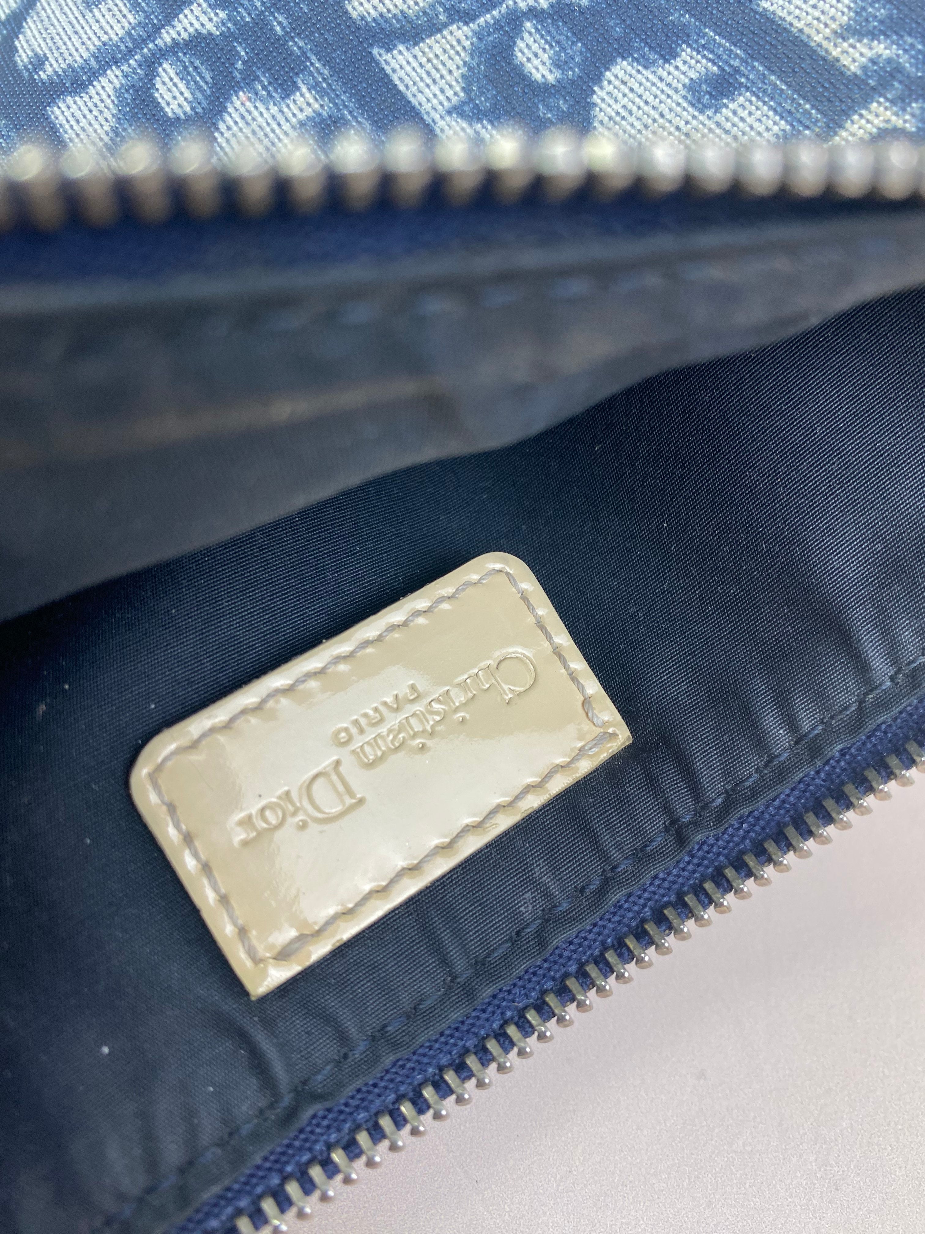Christian Dior Navy Blue Mini Saddle Oblique Bag