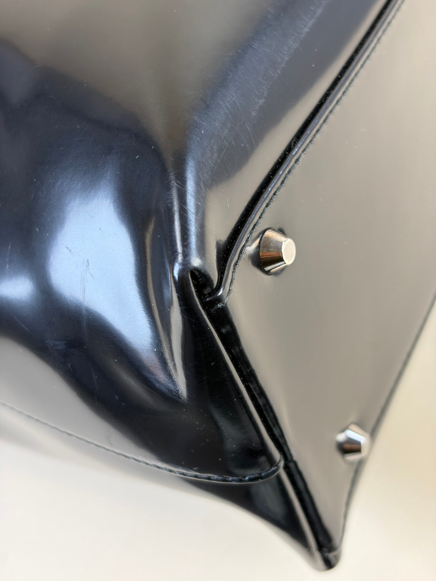 Christian Dior Black Vintage Lady Dior large Bag with Transparent Handle