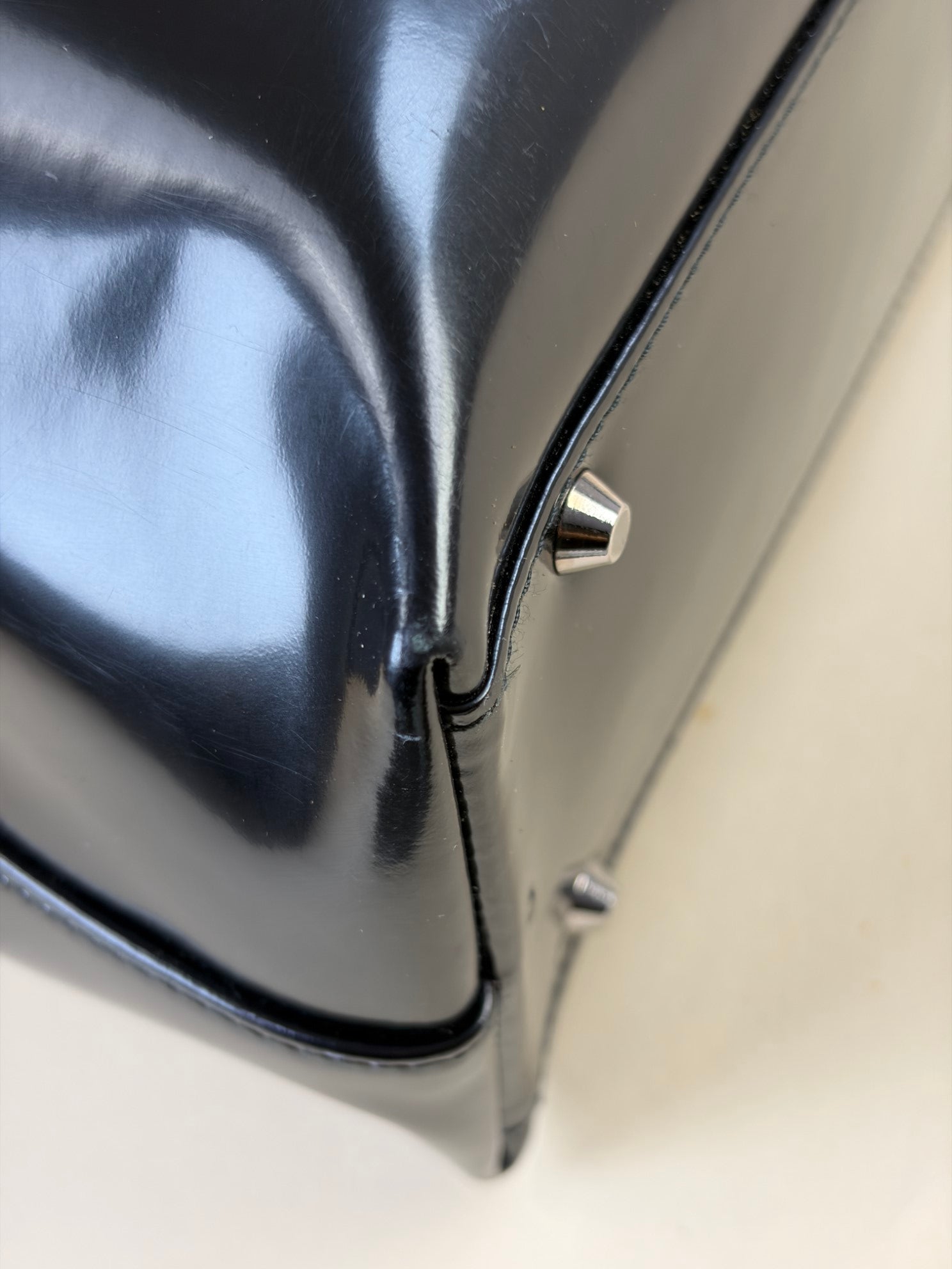 Christian Dior Black Vintage Lady Dior large Bag with Transparent Handle