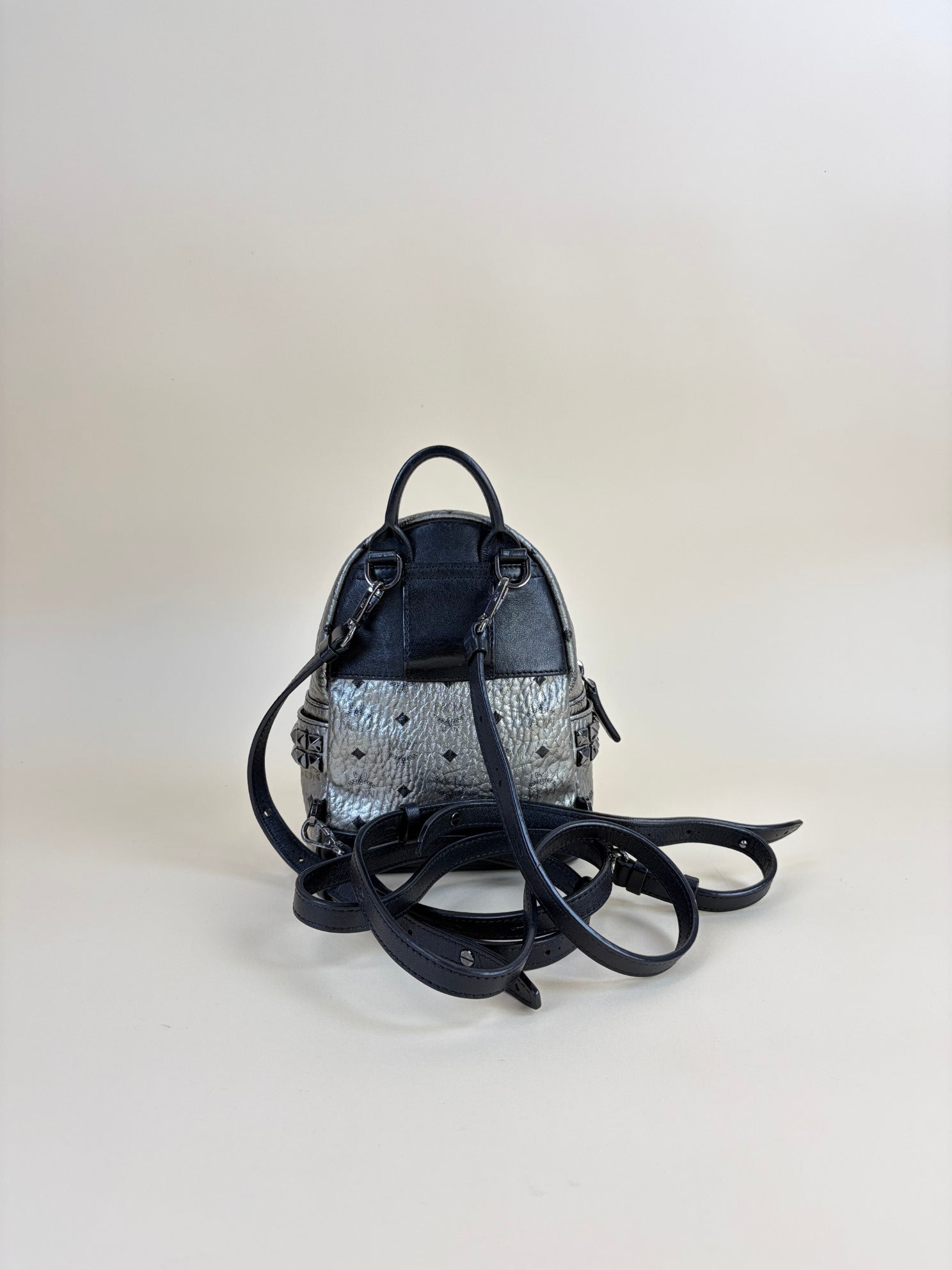 MCM Bicolor Bebe-Boo SIDE Side Studs X-Mini Monogram Backpack