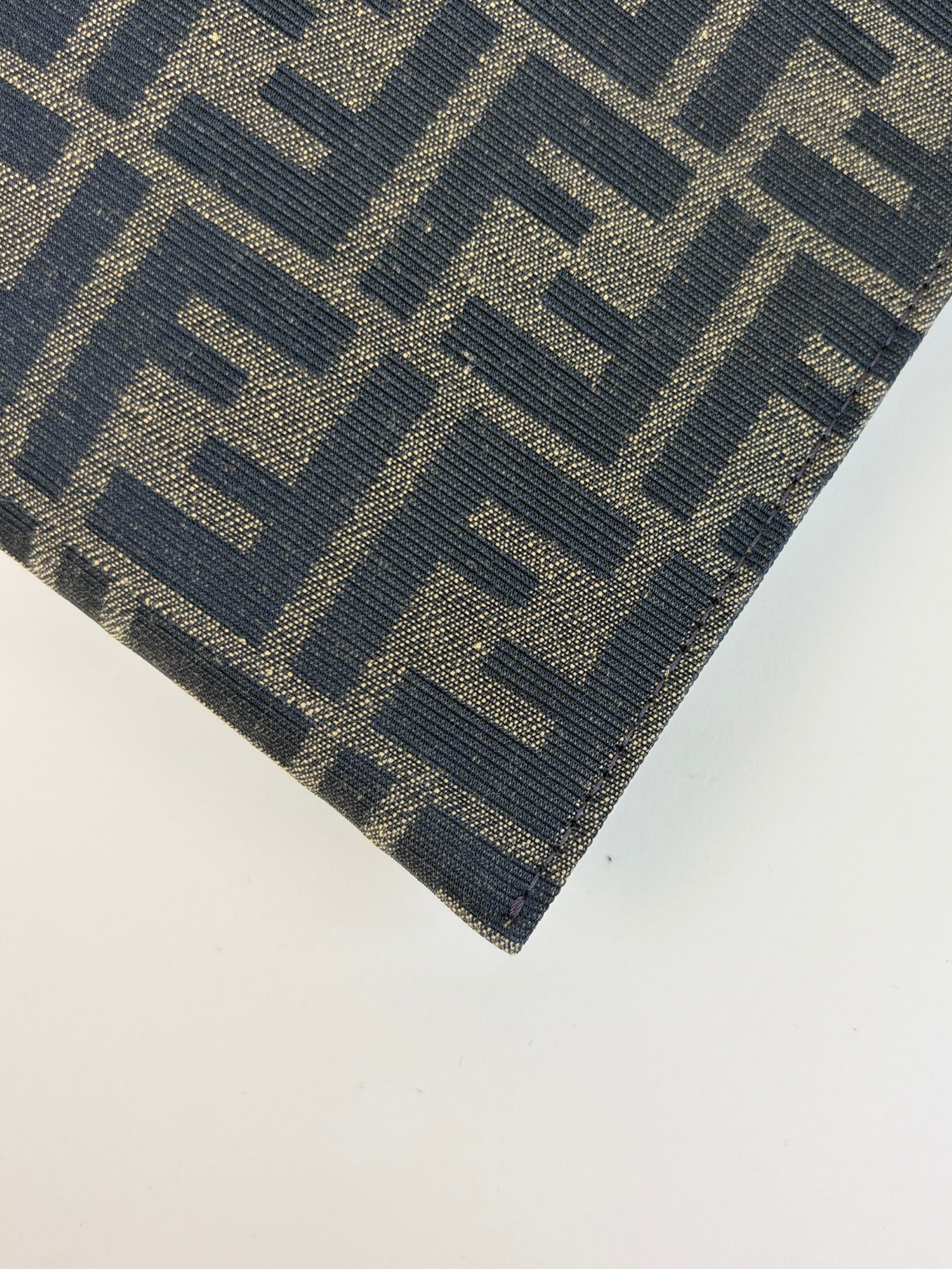Fendi Brown FF Jacquard Fabric Large Flat Pouch