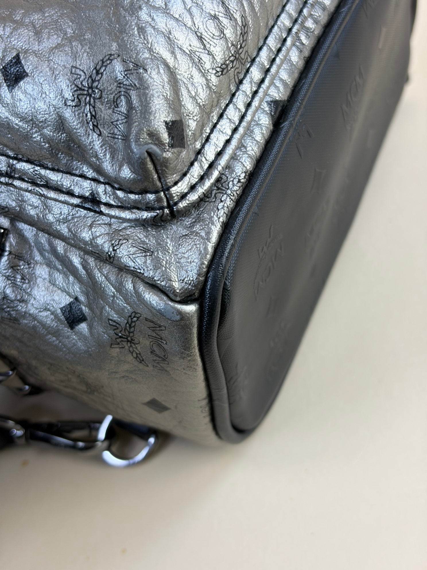 MCM Bicolor Bebe-Boo SIDE Side Studs X-Mini Monogram Backpack