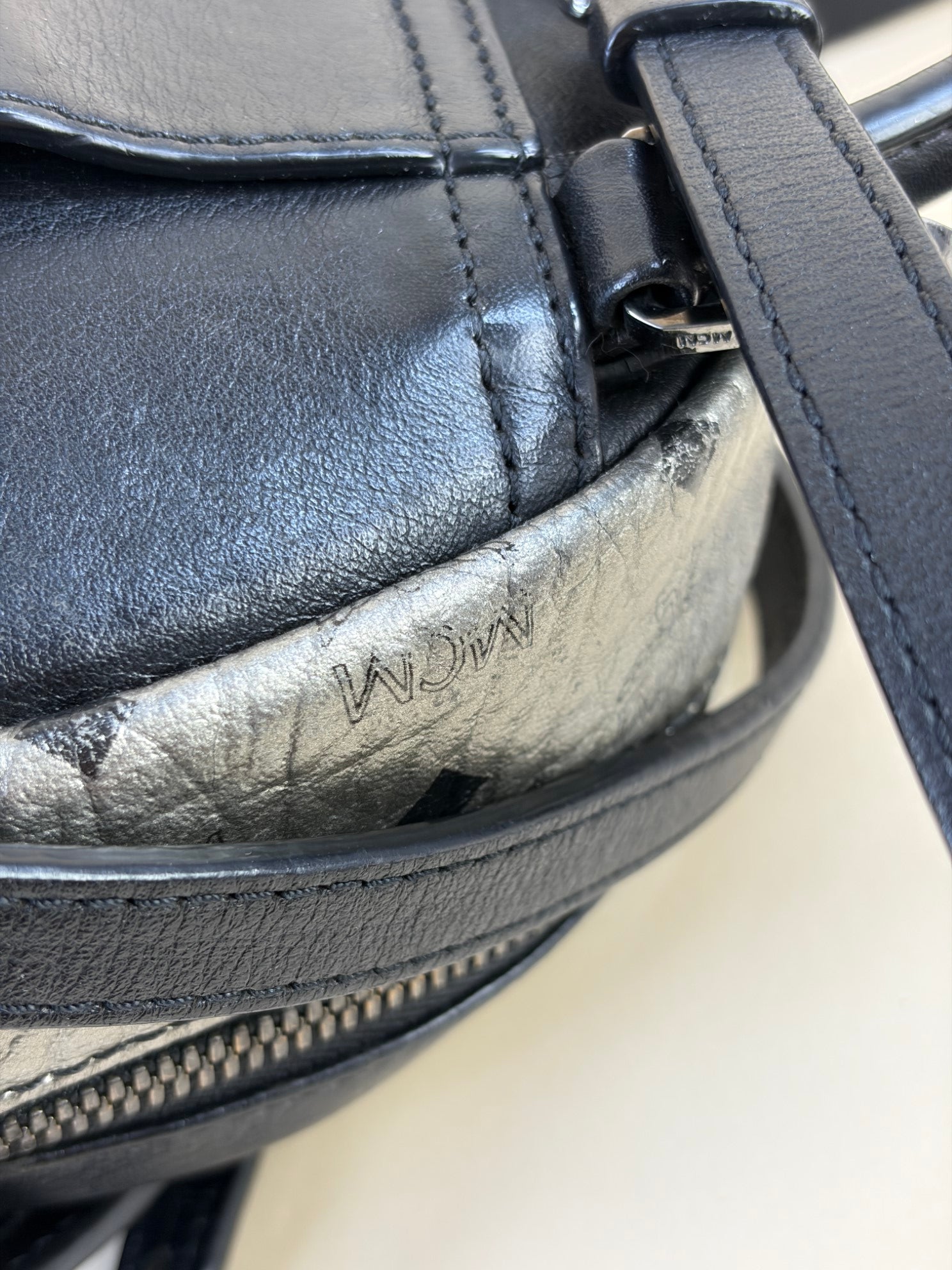 MCM Bicolor Bebe-Boo SIDE Side Studs X-Mini Monogram Backpack