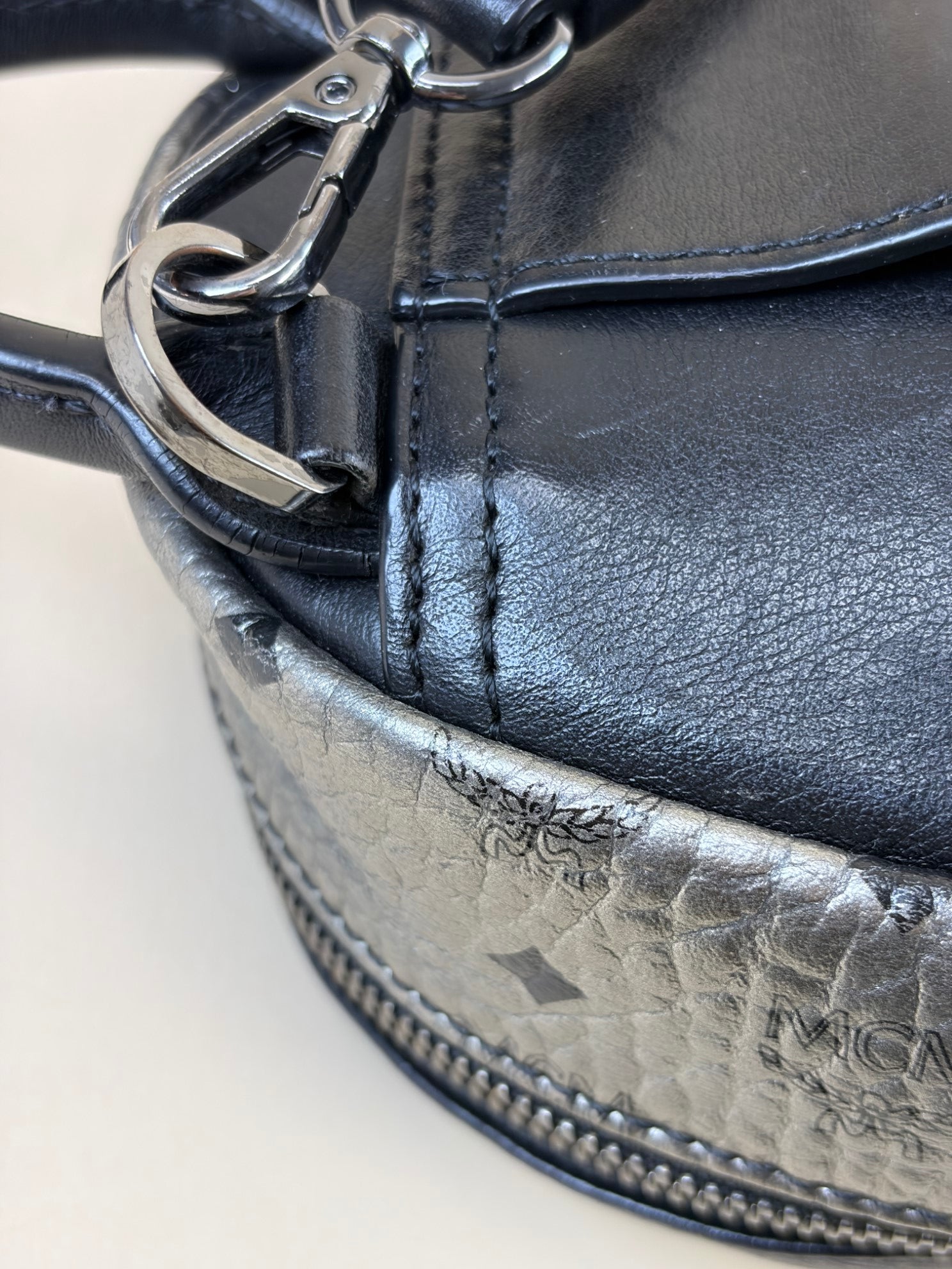 MCM Bicolor Bebe-Boo SIDE Side Studs X-Mini Monogram Backpack