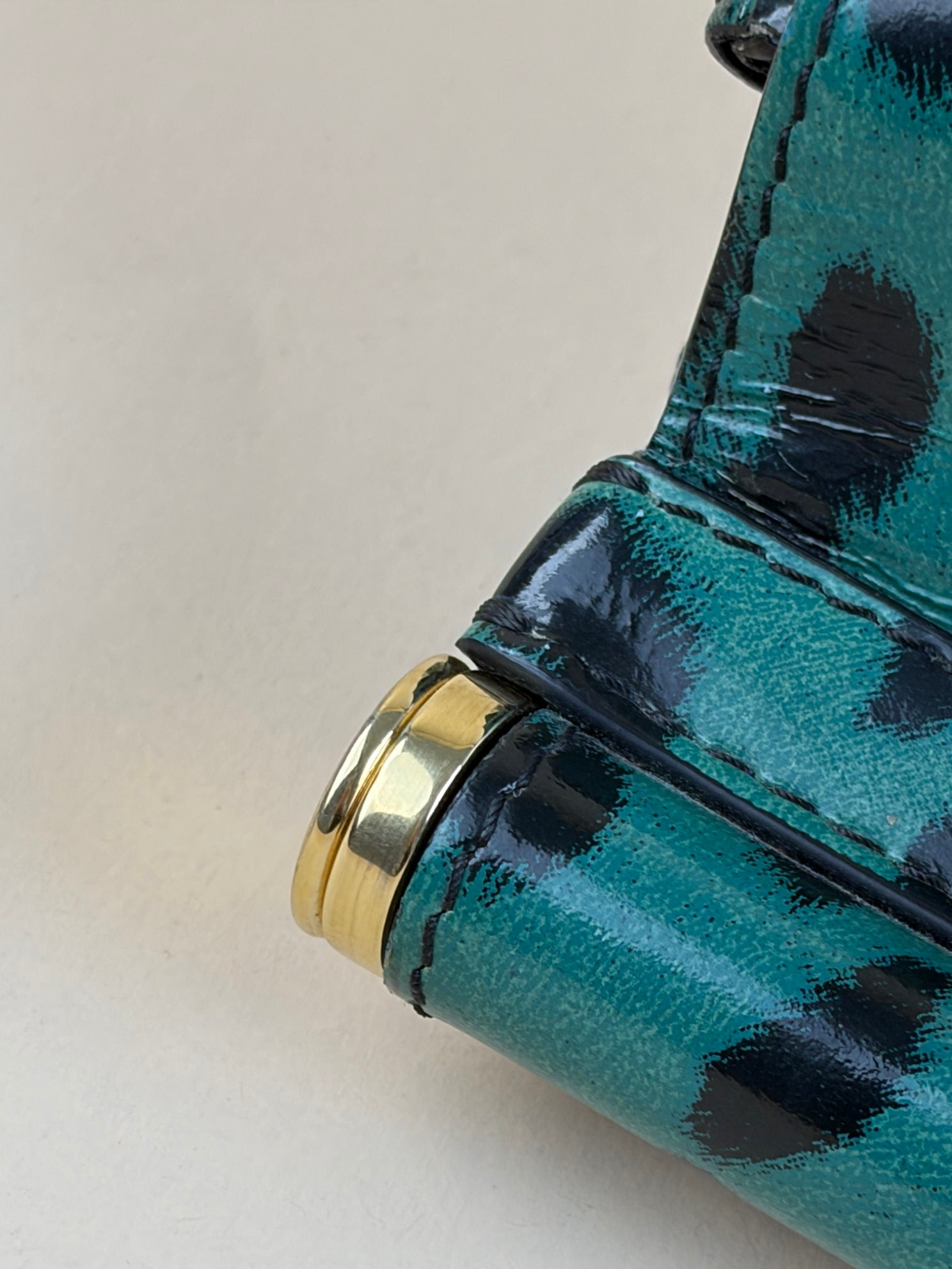 Dolce & Gabbana large green leopard Sicily handbag