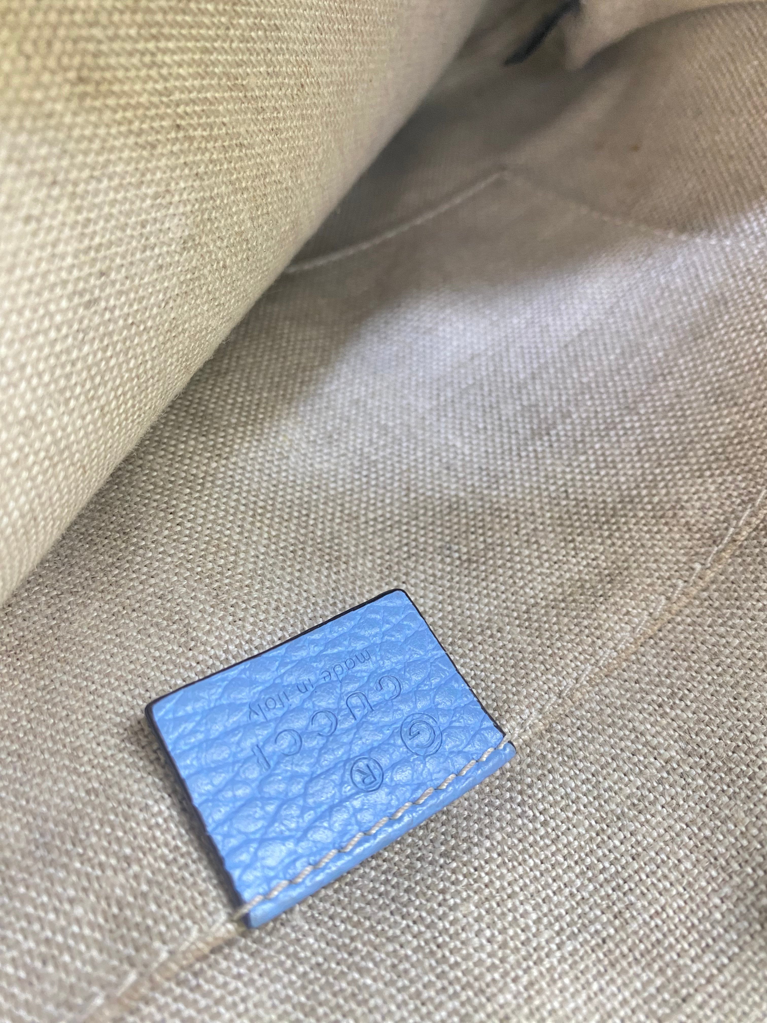 Gucci Blue Bamboo Clutch
