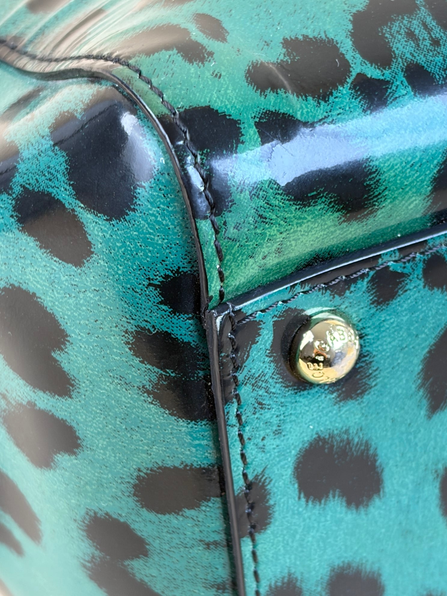 Dolce & Gabbana large green leopard Sicily handbag