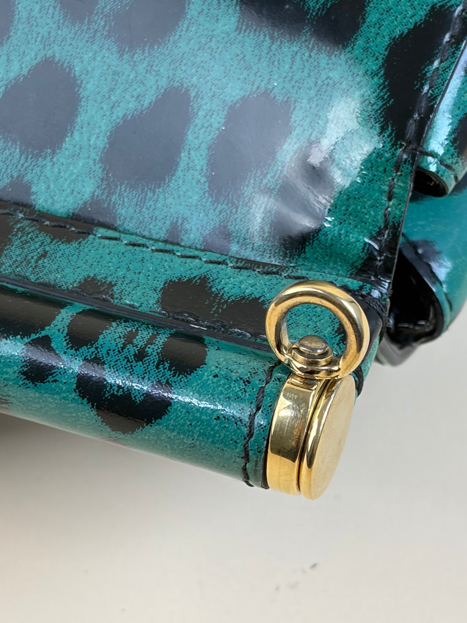 Dolce & Gabbana large green leopard Sicily handbag