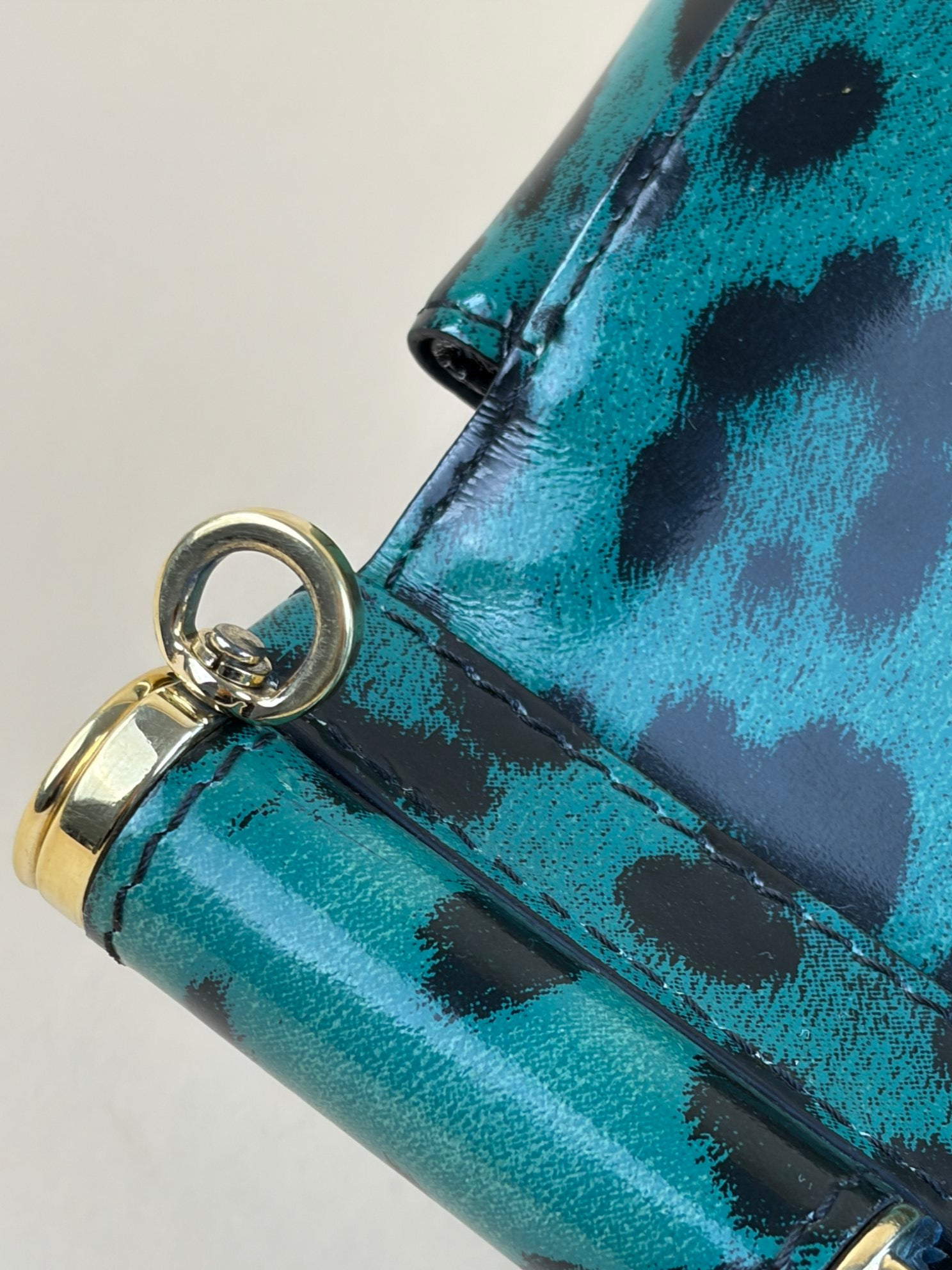 Dolce & Gabbana large green leopard Sicily handbag