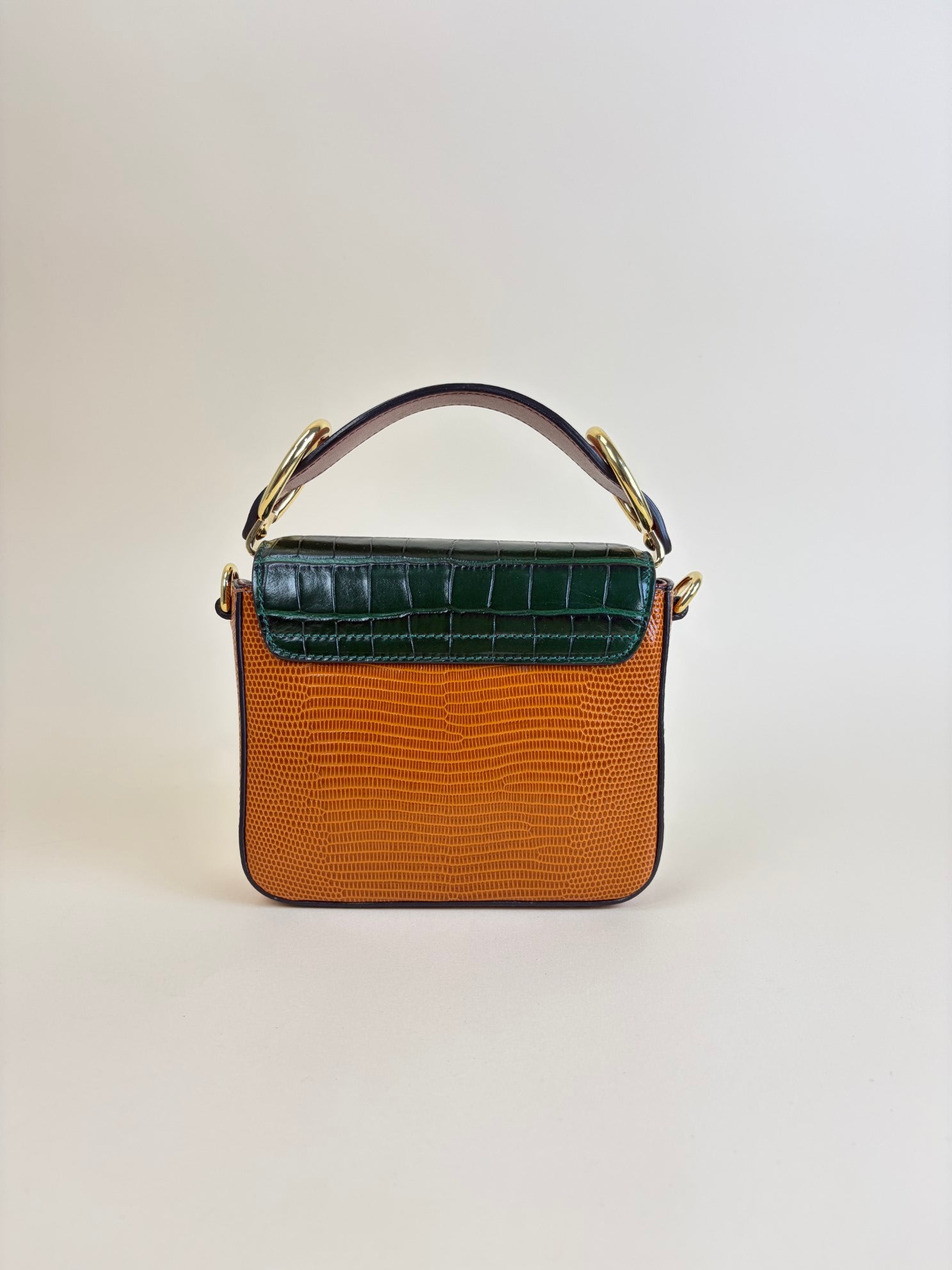 Chloe Bicolor Embossed Mini C Shoulder Bag