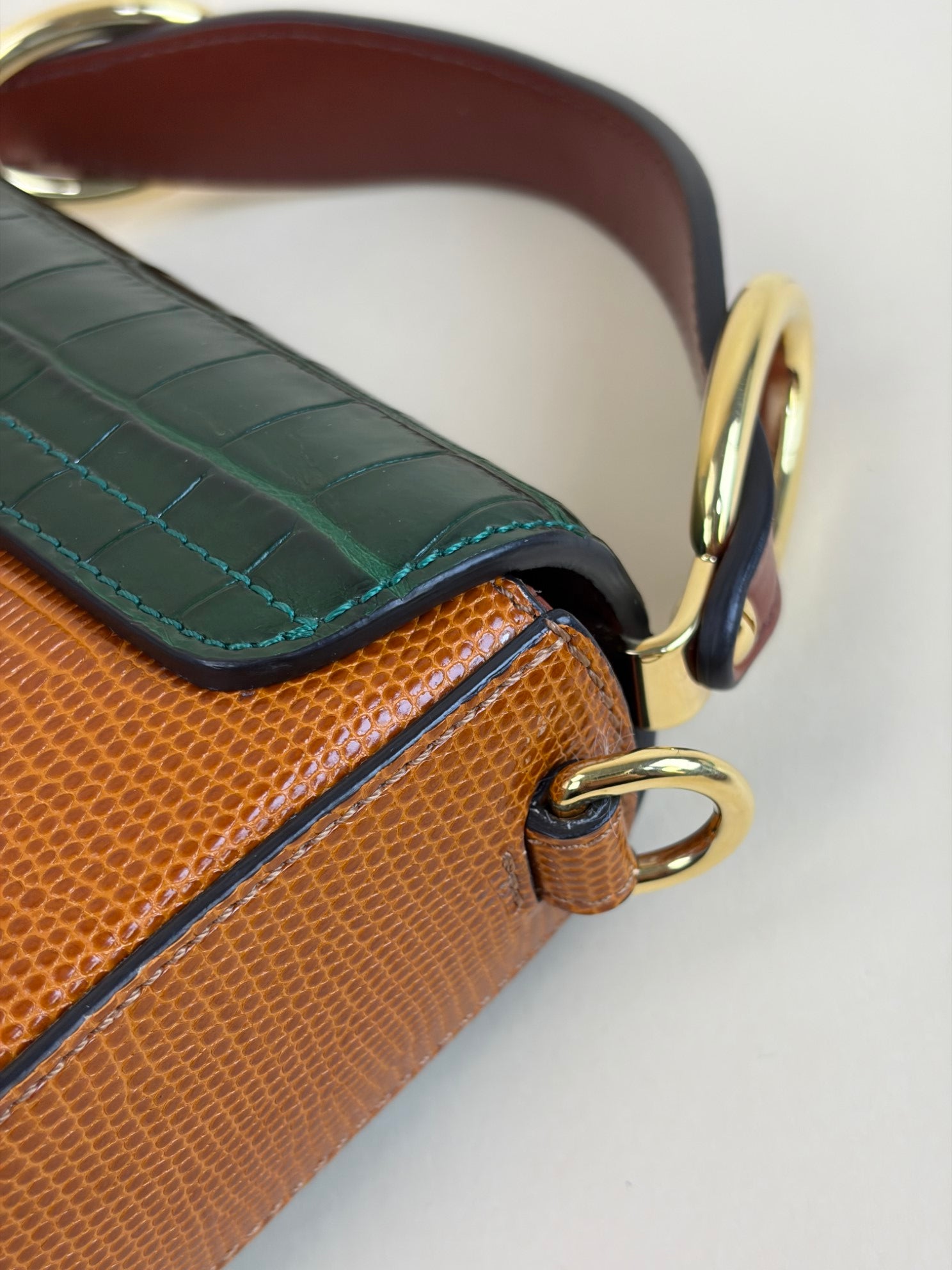 Chloe Bicolor Embossed Mini C Shoulder Bag