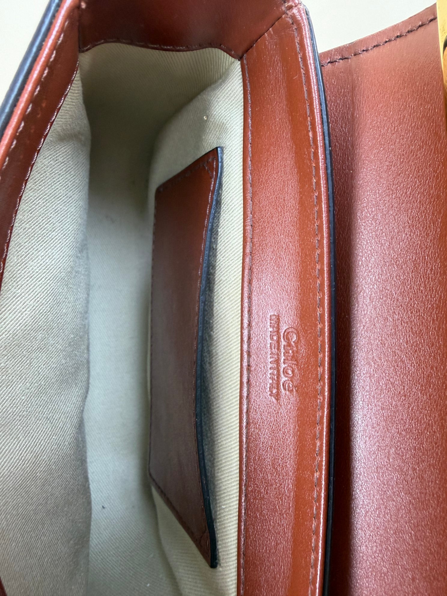 Chloe Bicolor Embossed Mini C Shoulder Bag