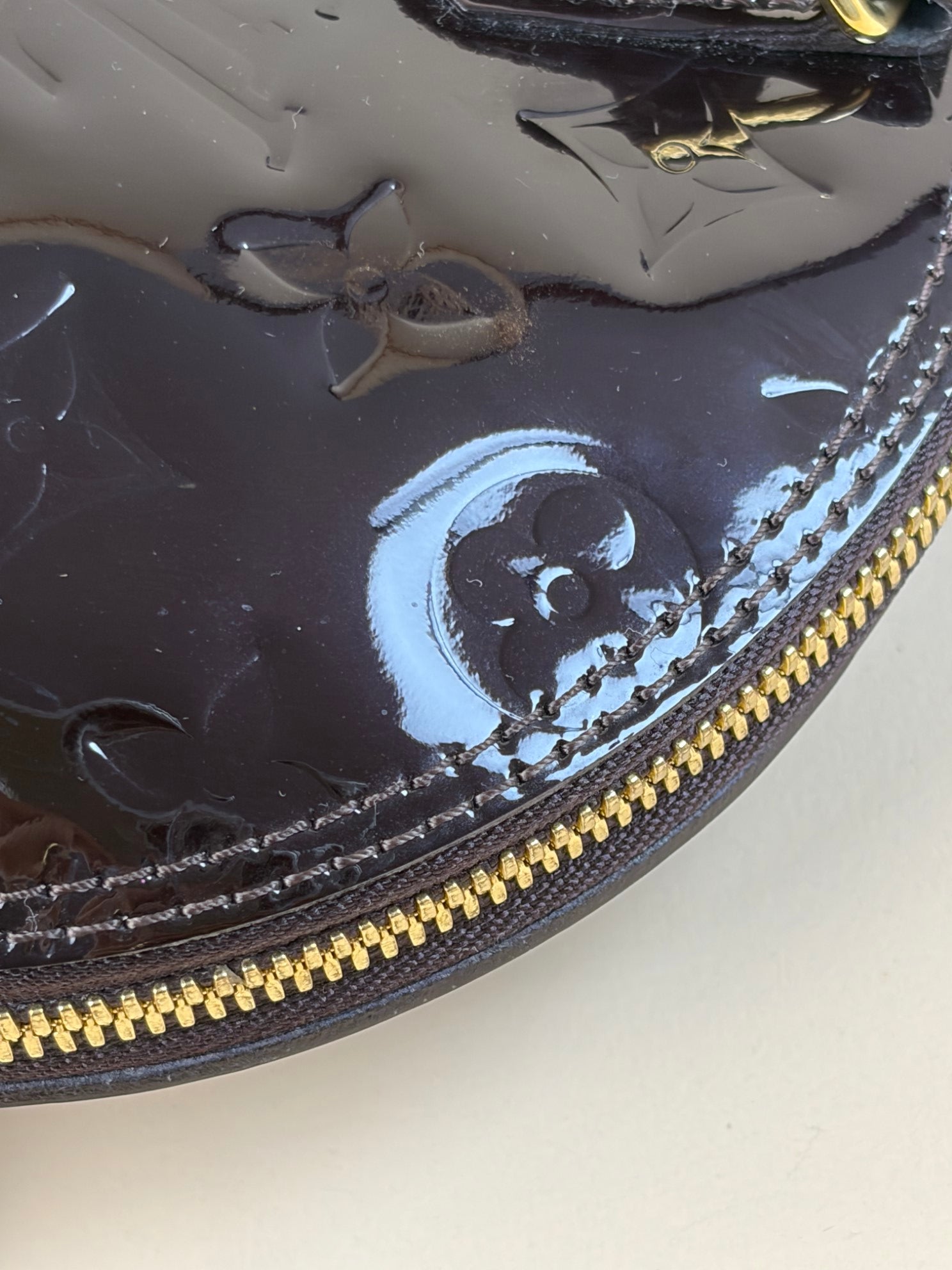 Louis Vuitton Amarante burgundy Monogram Vernis Alma PM Bag