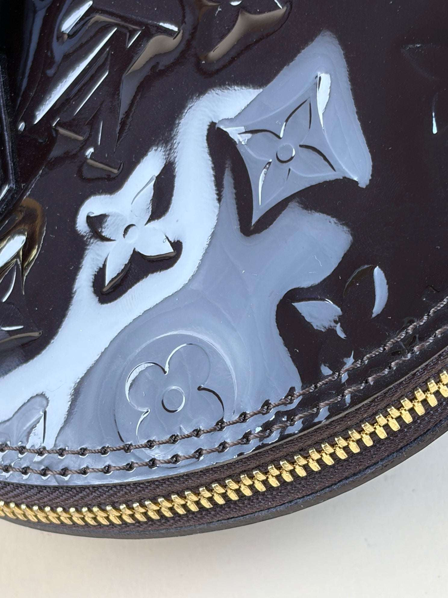 Louis Vuitton Amarante burgundy Monogram Vernis Alma PM Bag