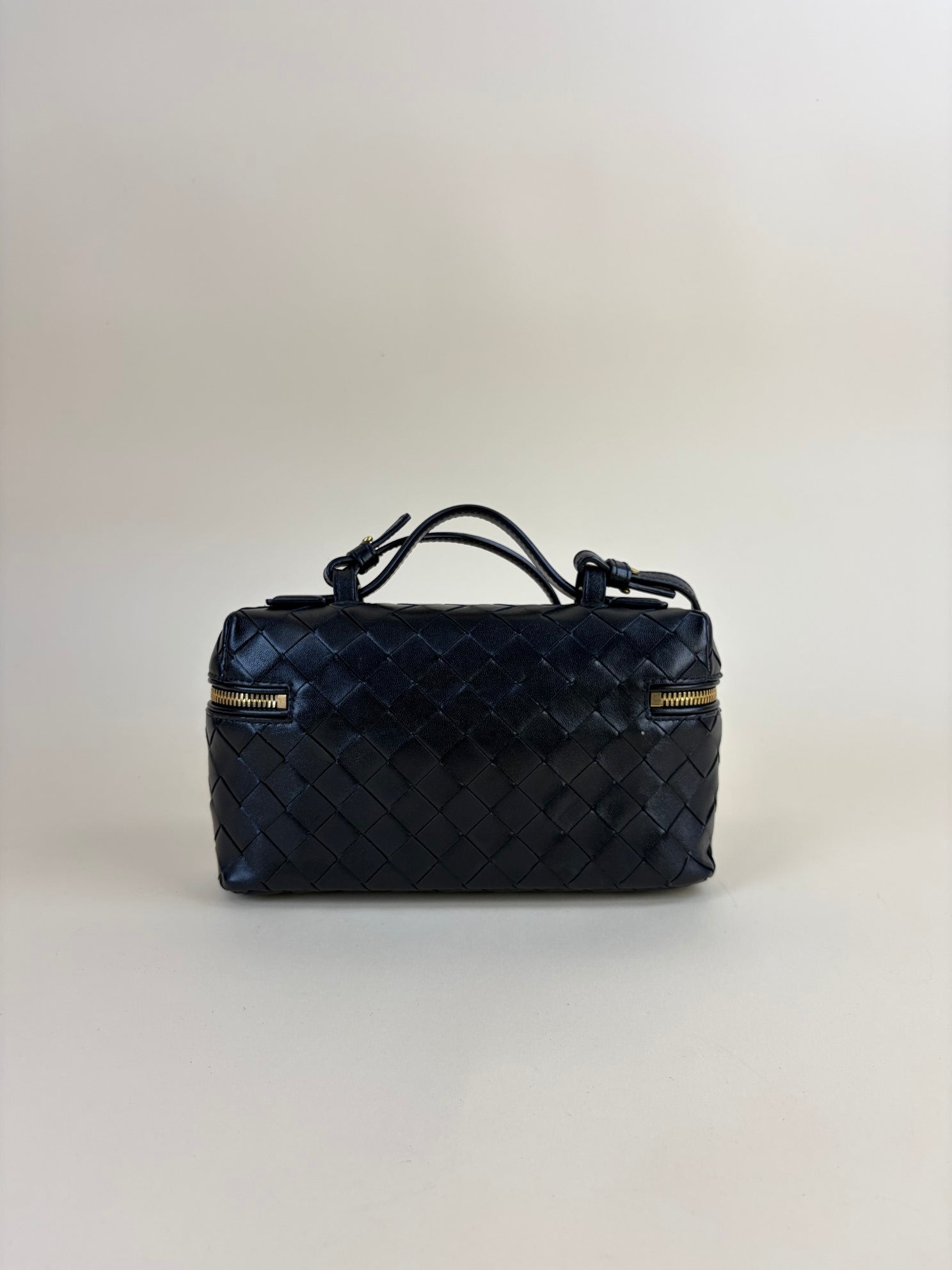 Bottega Veneta Black Intrecciato Bang Bang Vanity Crossbody Bag