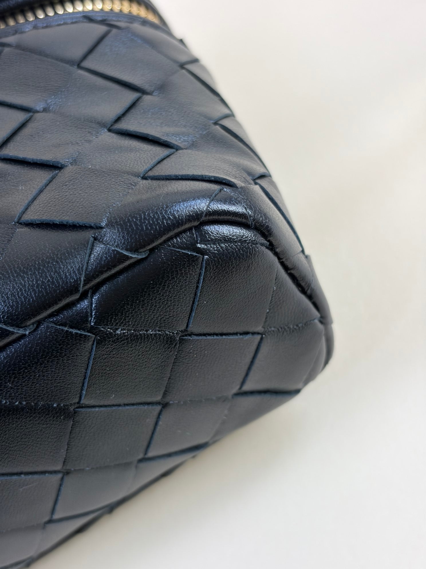 Bottega Veneta Black Intrecciato Bang Bang Vanity Crossbody Bag