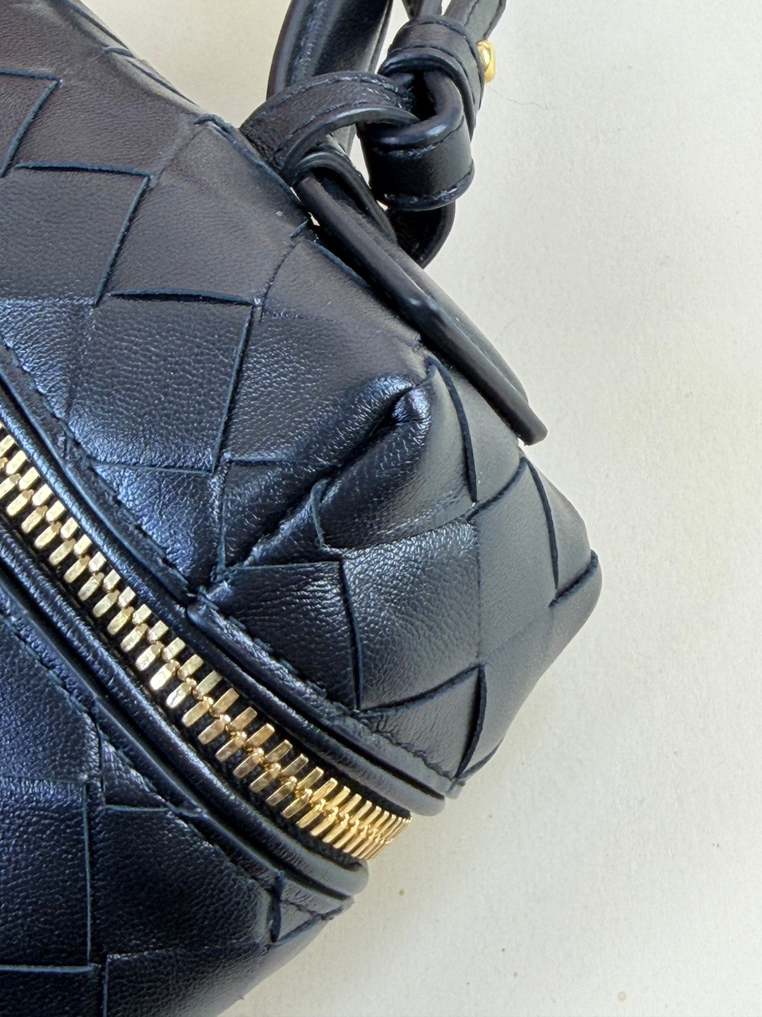 Bottega Veneta Black Intrecciato Bang Bang Vanity Crossbody Bag