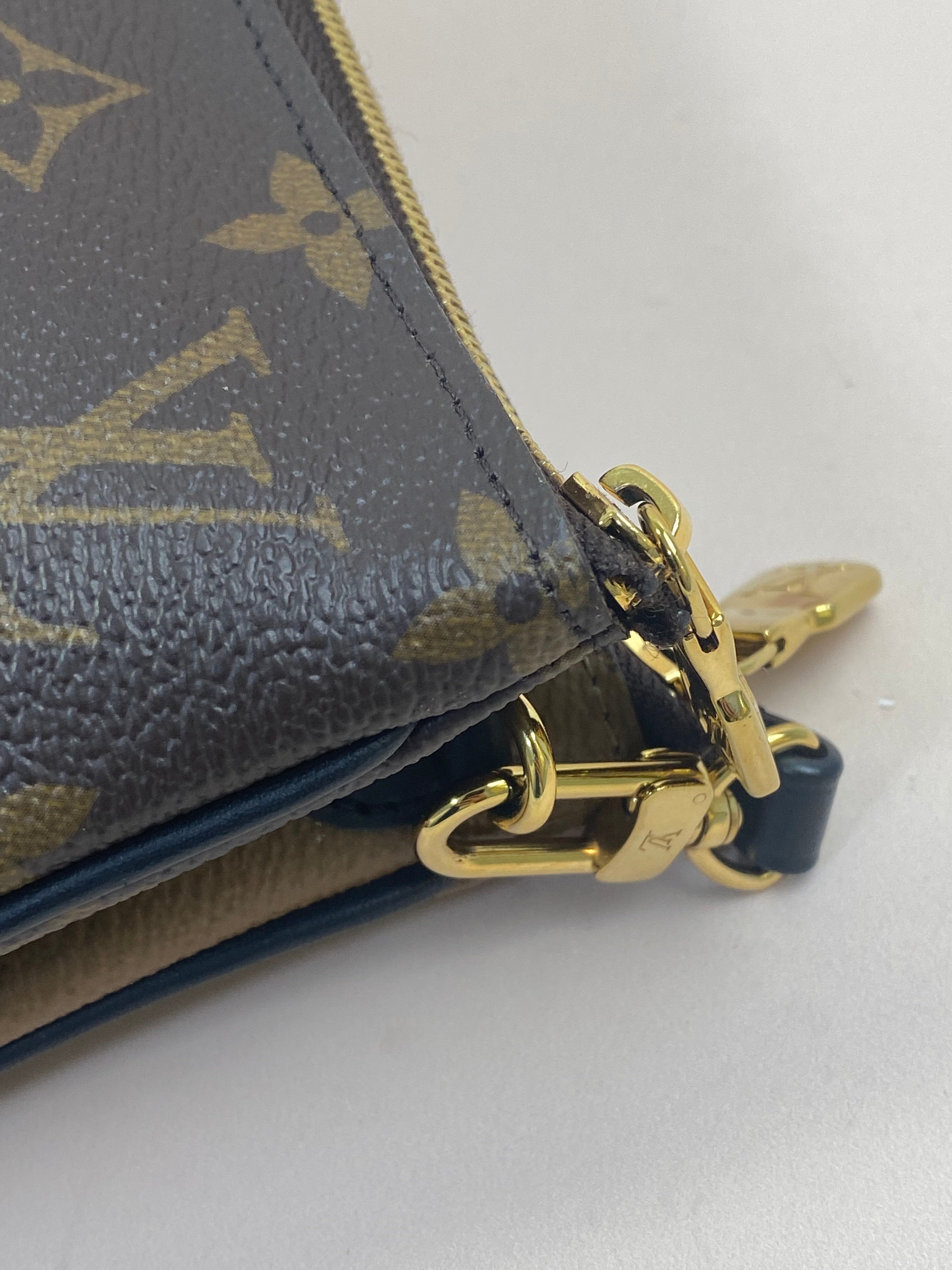 Louis Vuitton Monogram Reverse Double Zip Crossbody Pochette