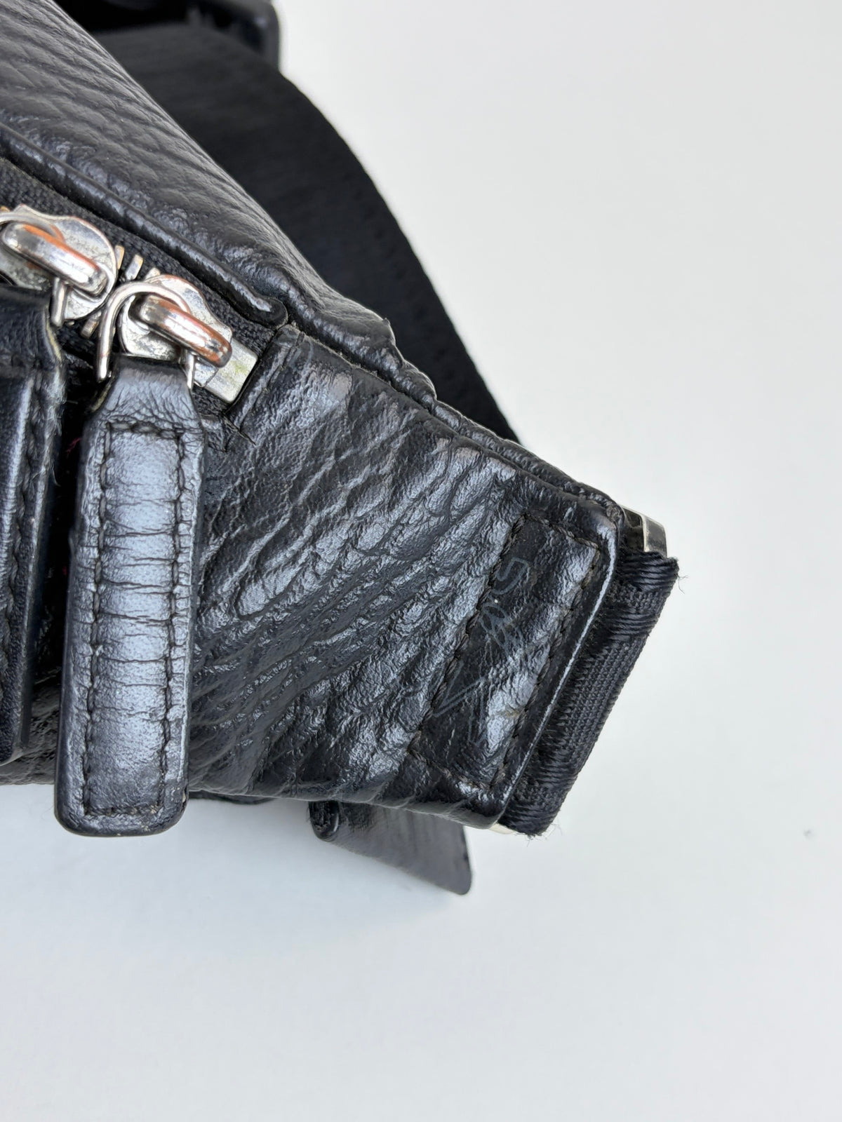 MCM fursten belt bag in visetos black small