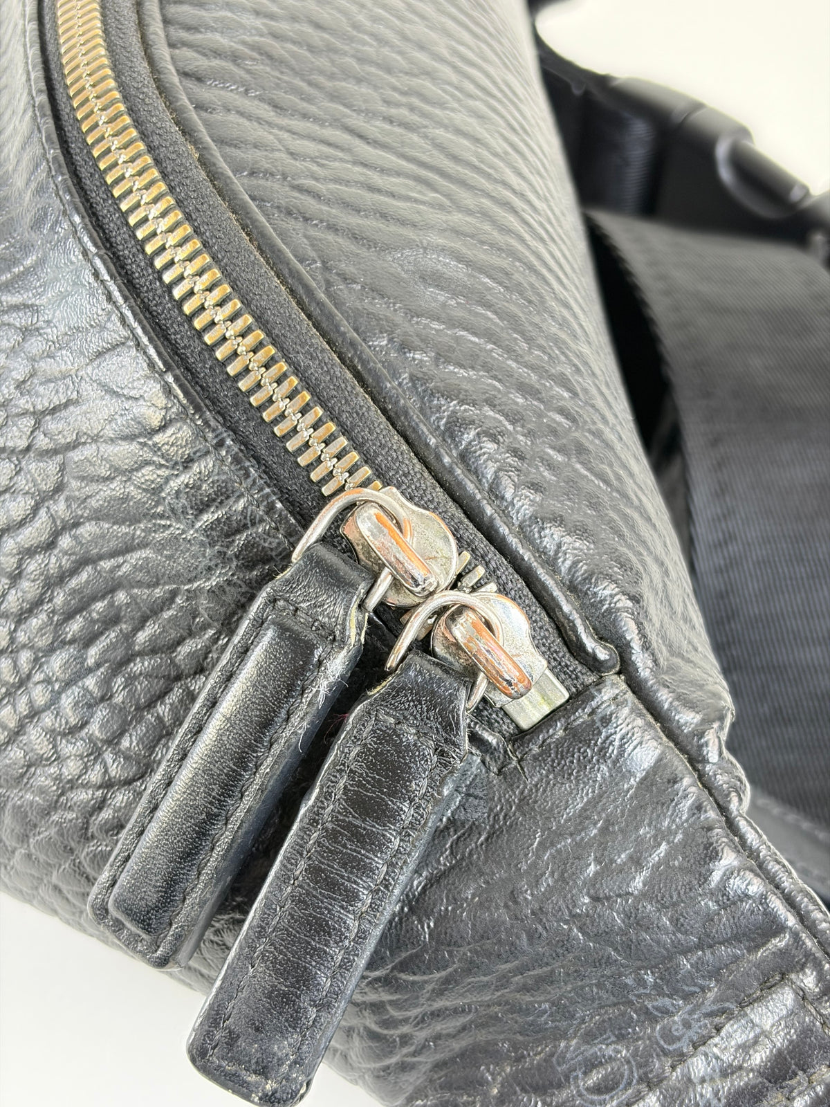 MCM fursten belt bag in visetos black small
