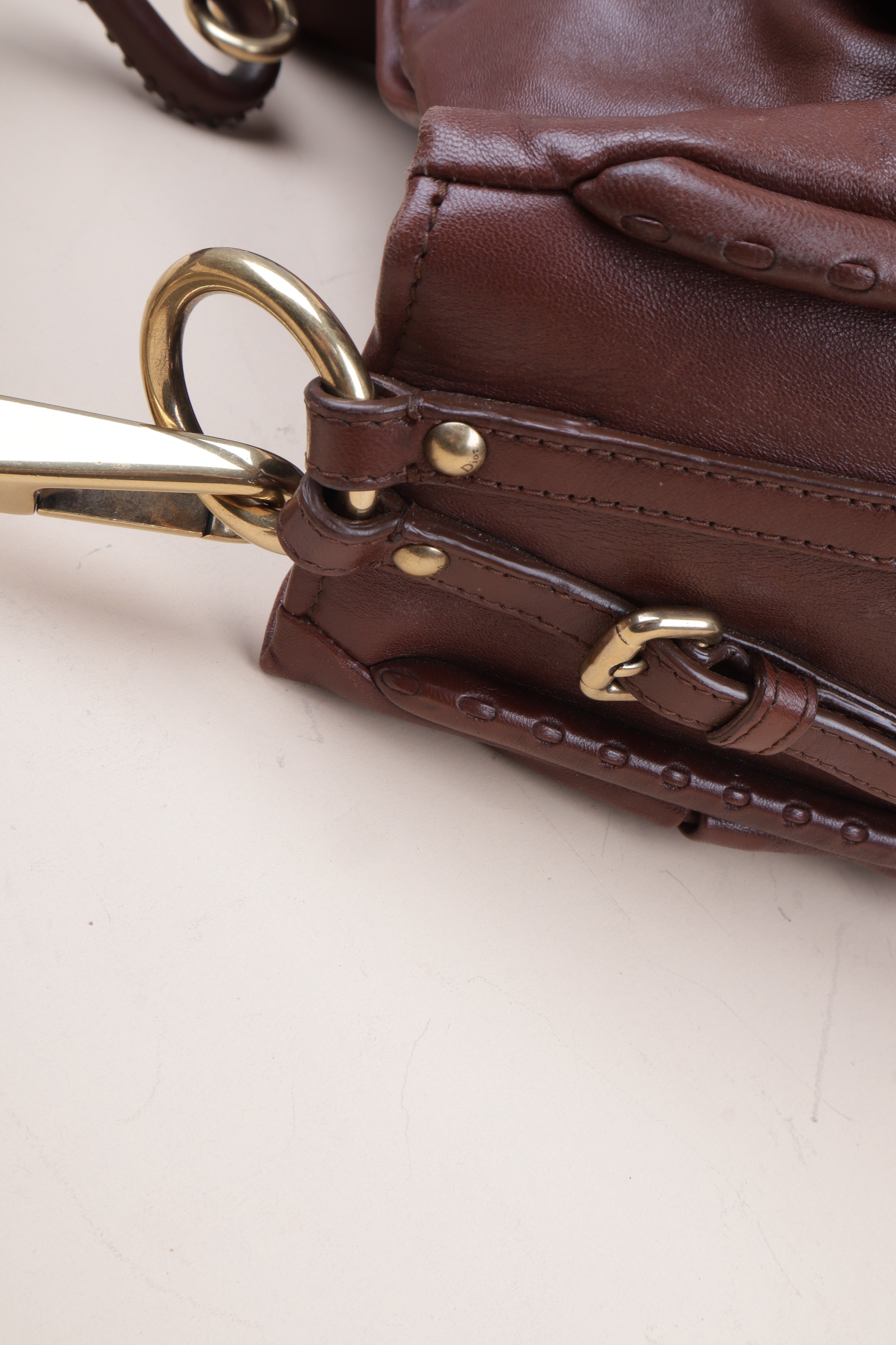 Christian Dior Brown Pleated Libertine Tote Bag