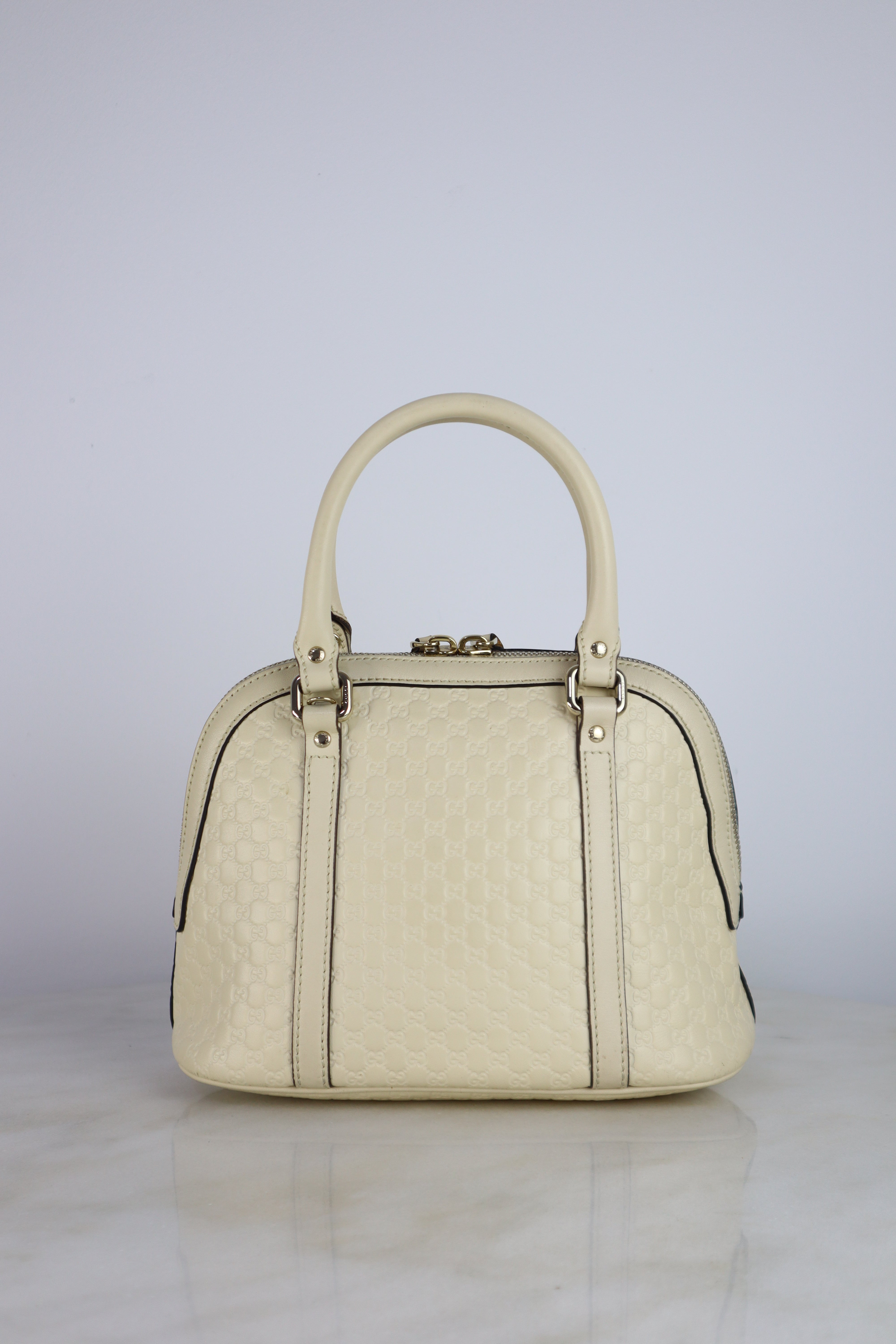 Gucci Off White GG Guccissima Micro Mini Dome Crossbody Bag W/ Strap