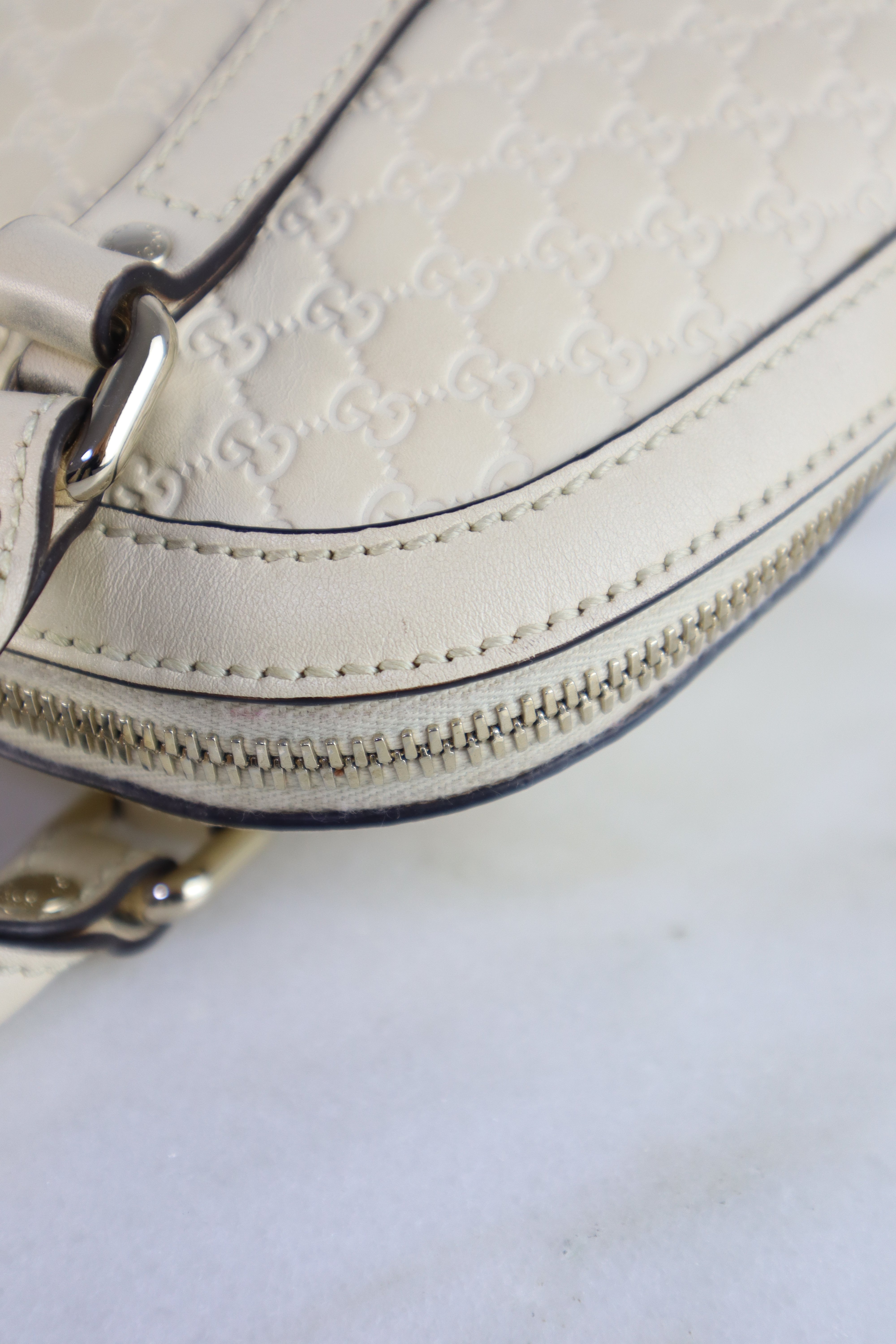 Gucci Off White GG Guccissima Micro Mini Dome Crossbody Bag W/ Strap