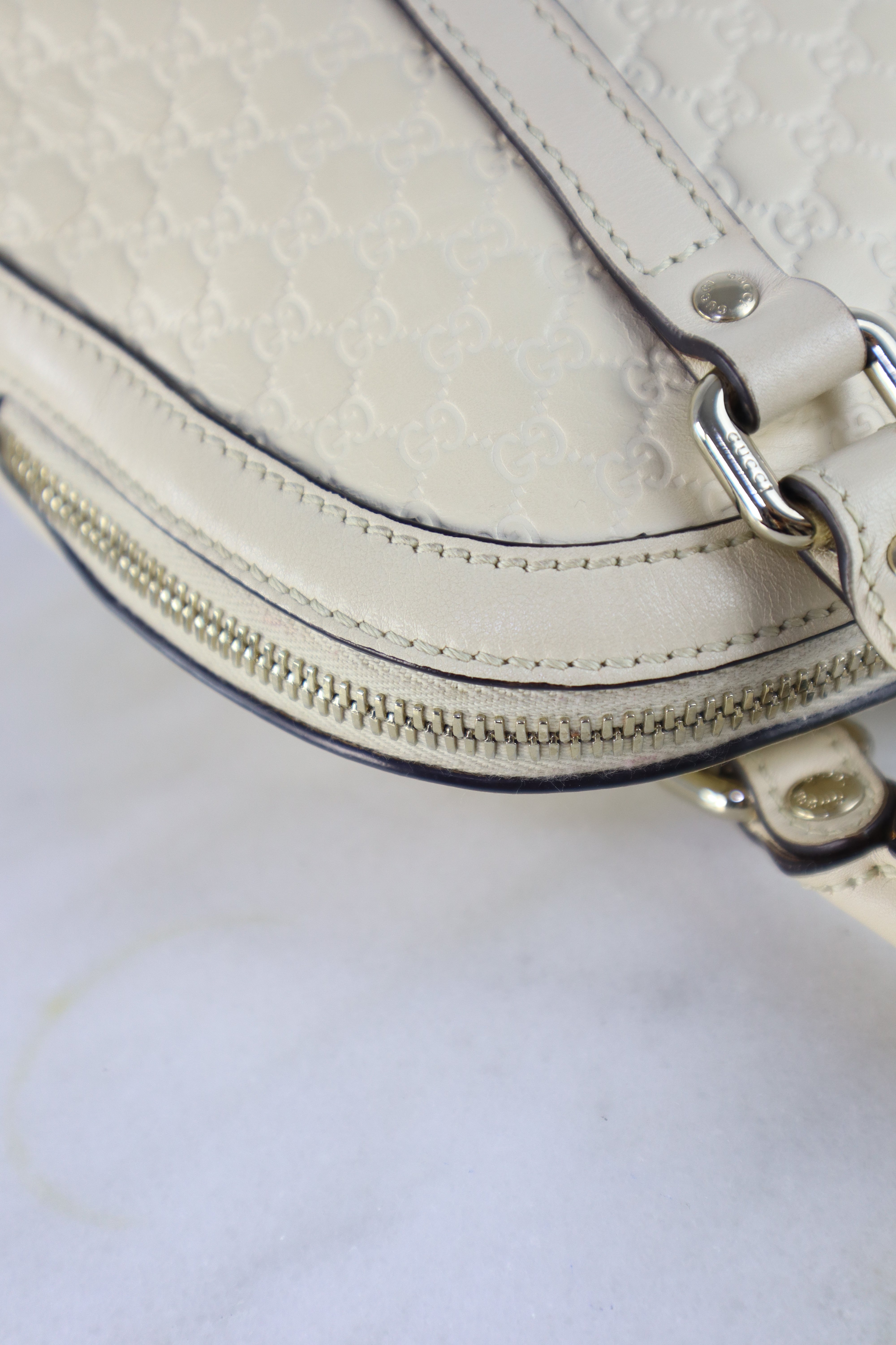 Gucci Off White GG Guccissima Micro Mini Dome Crossbody Bag W/ Strap