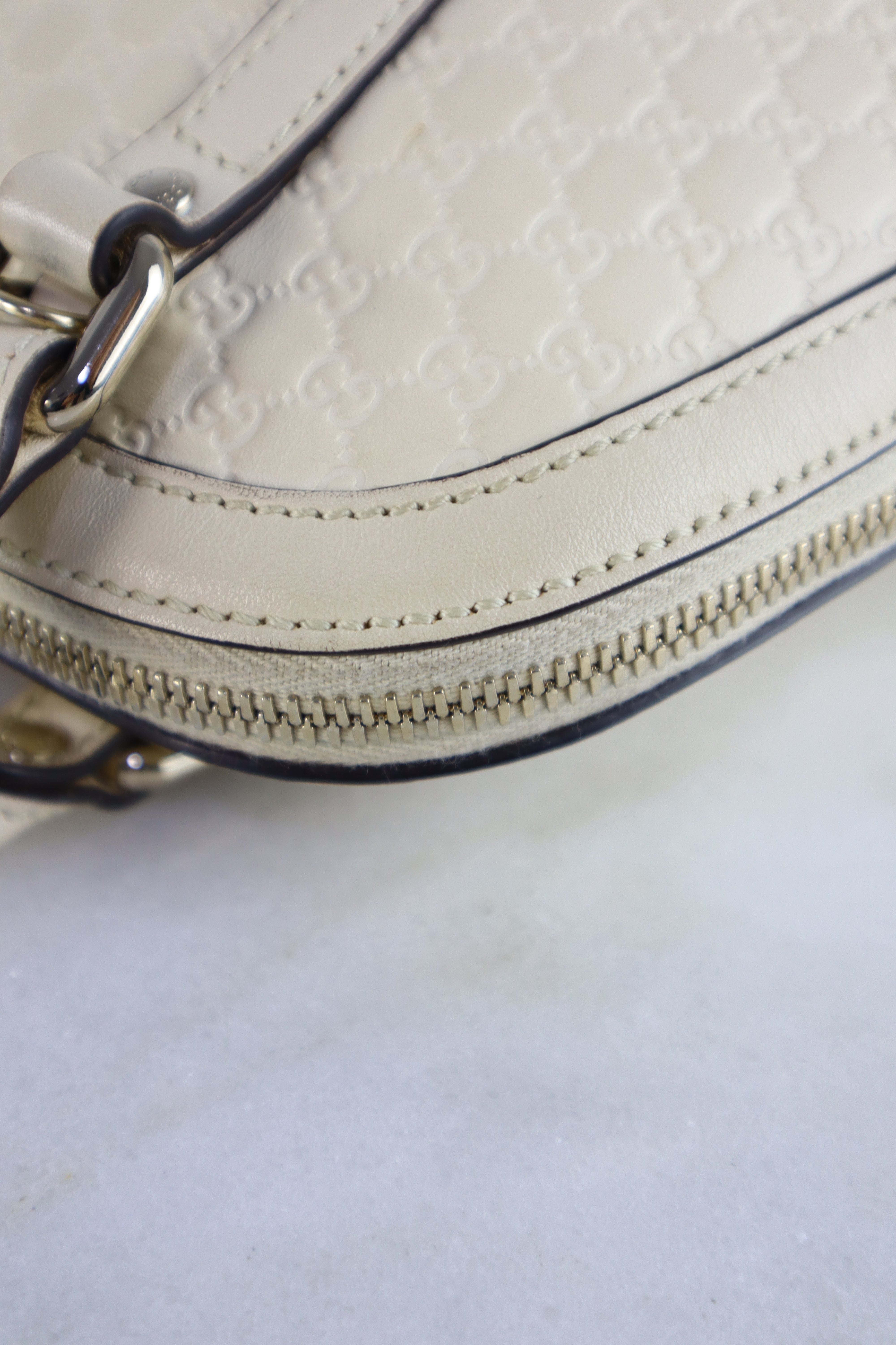 Gucci Off White GG Guccissima Micro Mini Dome Crossbody Bag W/ Strap