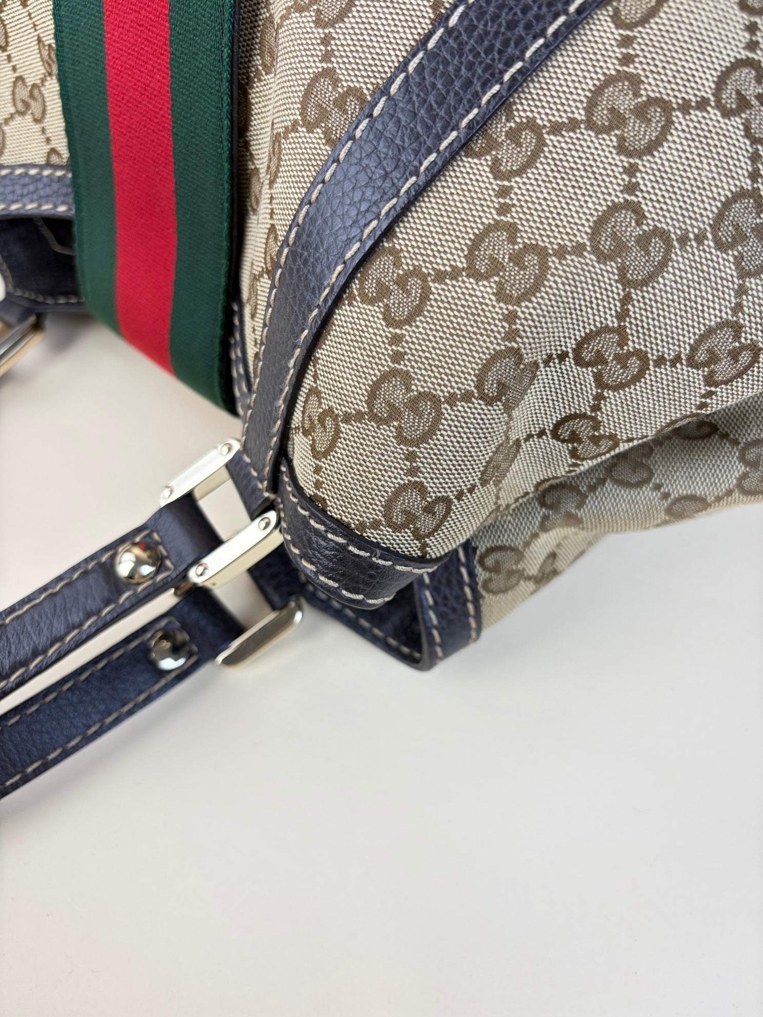 Gucci Tricolor GG Monogram New Ladies Web Tote Bag