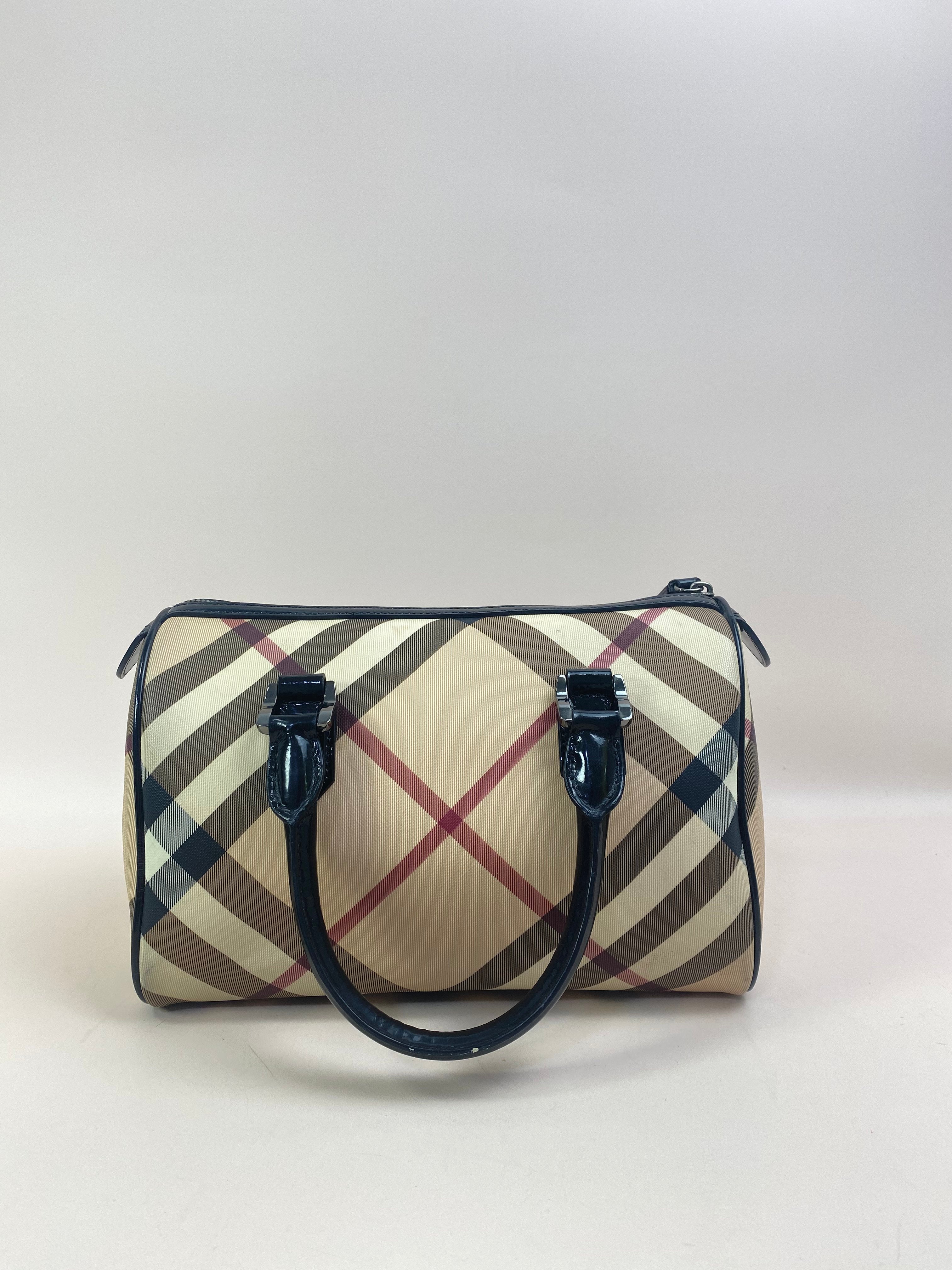Burberry Bicolor Nova Check Medium Bowling Tote Bag