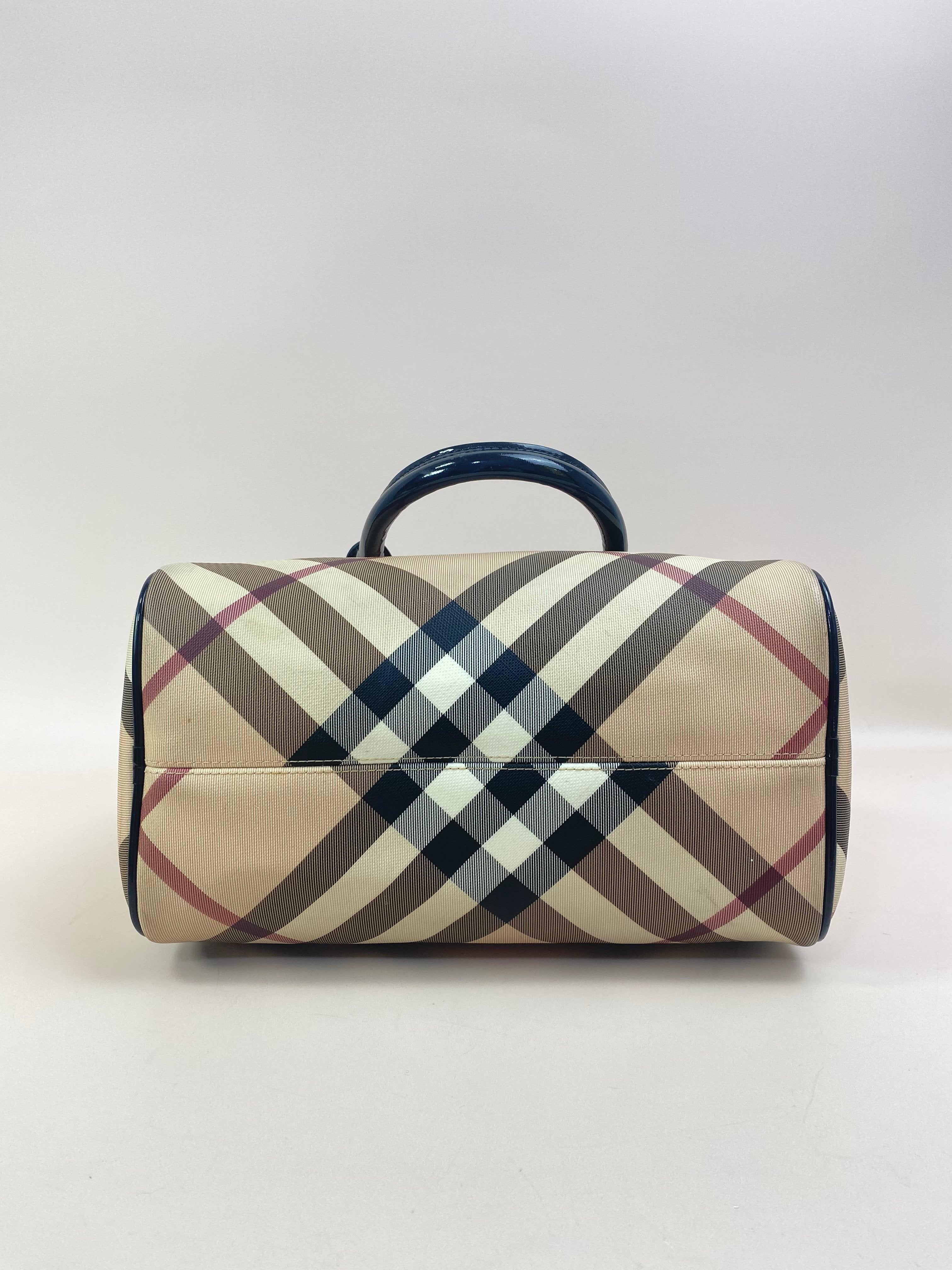 Burberry Bicolor Nova Check Medium Bowling Tote Bag